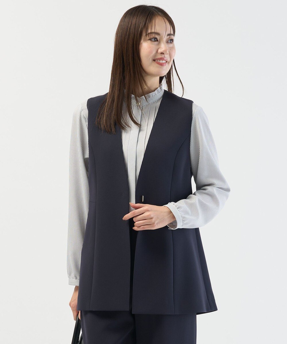 【オンワード】 J.PRESS LADIES>ジャケット/アウター 【セットアップ対応】セラテリーダブルクロス ジレ ネイビー F レディース 【オンワード】 J.PRESS LADIES>ジャケット/アウター 【セットアップ対応】セラテリーダブルクロス ジレ ネイビー F レディース