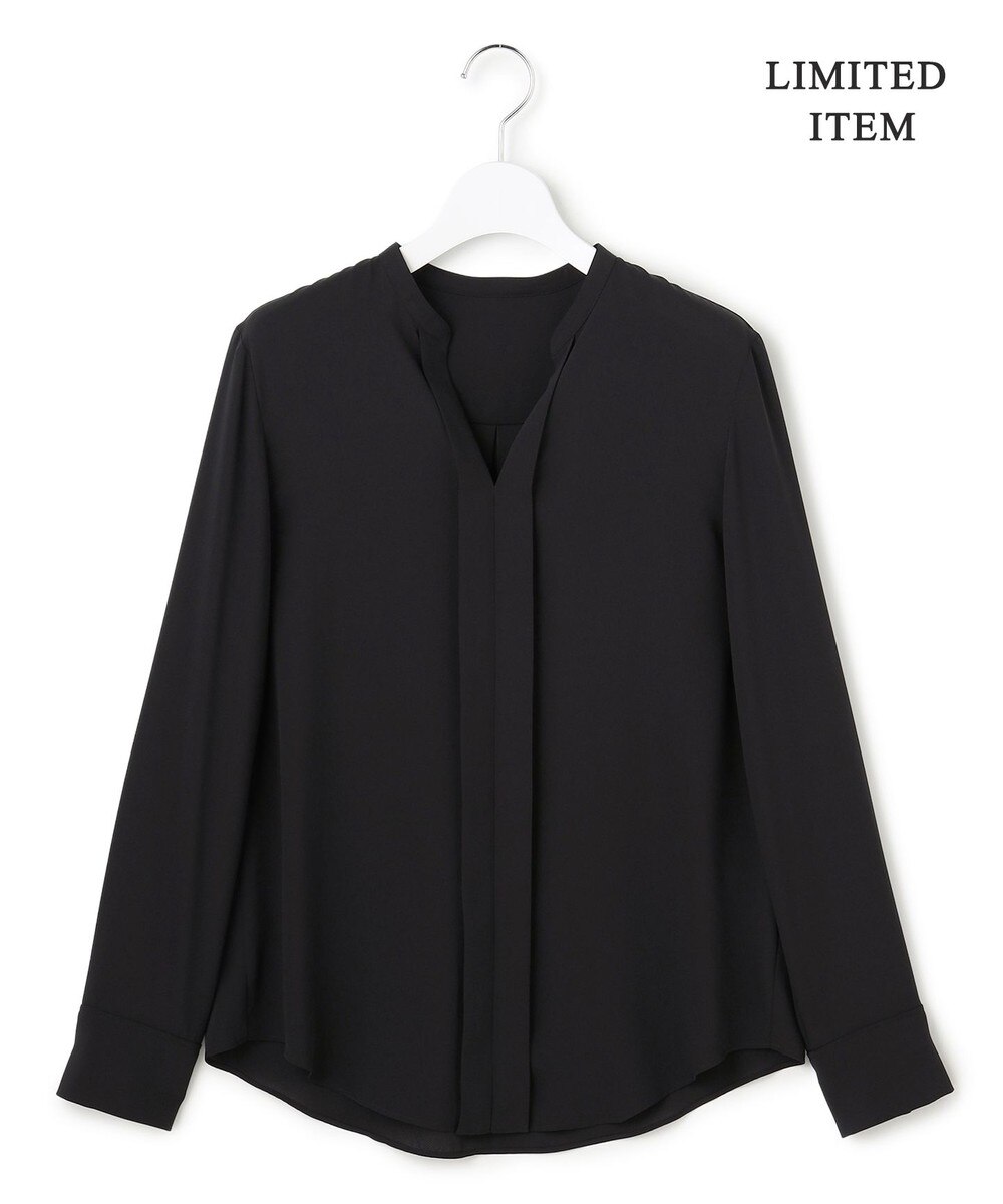 【オンワード】 ICB>トップス 【新色追加・WEB限定・接触冷感・UVケア・速乾・洗える】BackSatinAmunzen キーネックブラウス ブラック M レディース