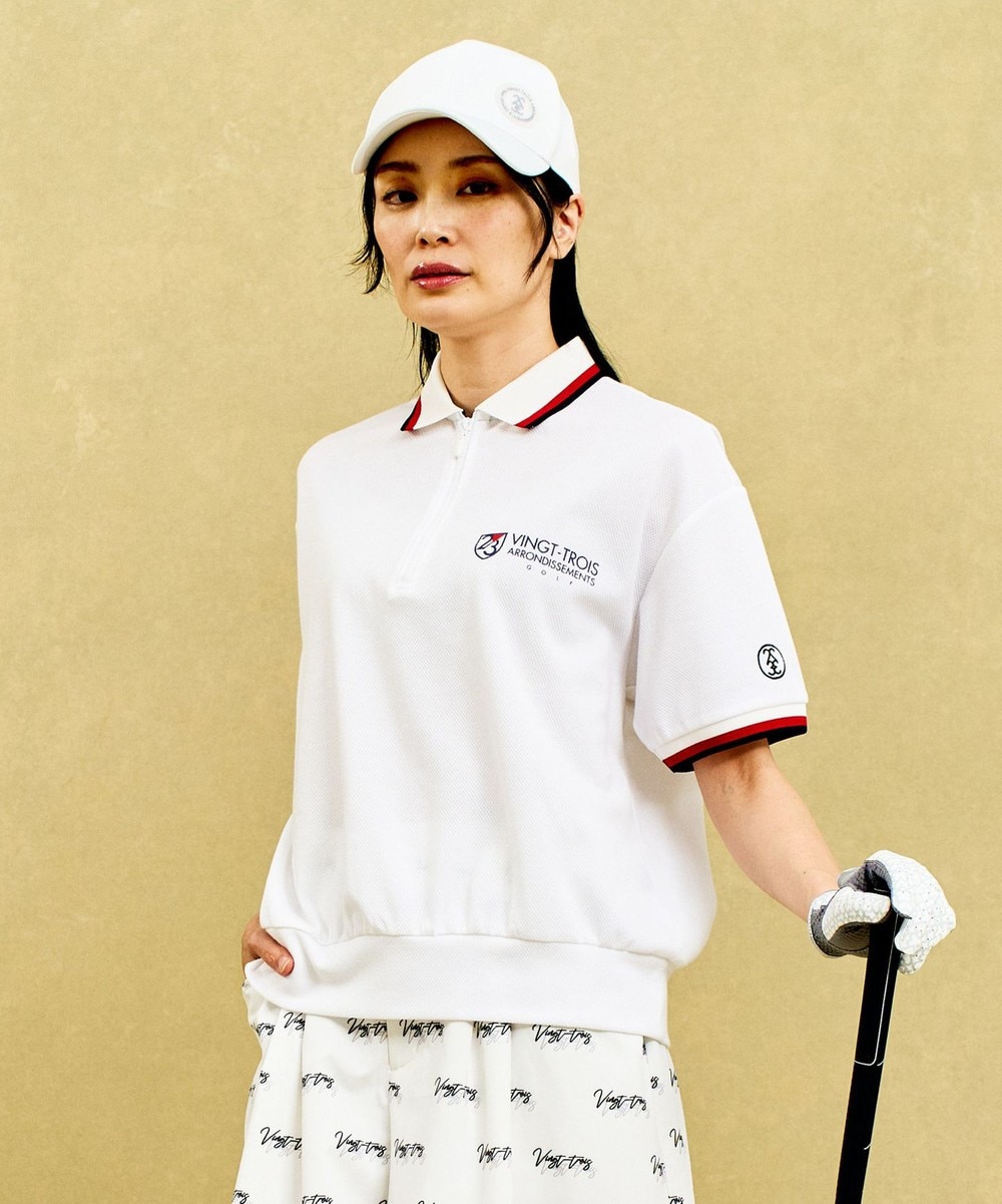 【オンワード】 23区GOLF>トップス 【WOMEN】ゆったりシルエット 半袖ゴルフポロシャツ ホワイト SM レディース 【オンワード】 23区GOLF>トップス 【WOMEN】ゆったりシルエット 半袖ゴルフポロシャツ ホワイト SM レディース