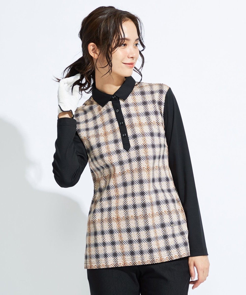 【オンワード】 DAKS GOLF>トップス 【WOMEN / DAKS CHECK柄45周年】45thチェック ポロシャツ ネイビー M レディース 【送料無料】