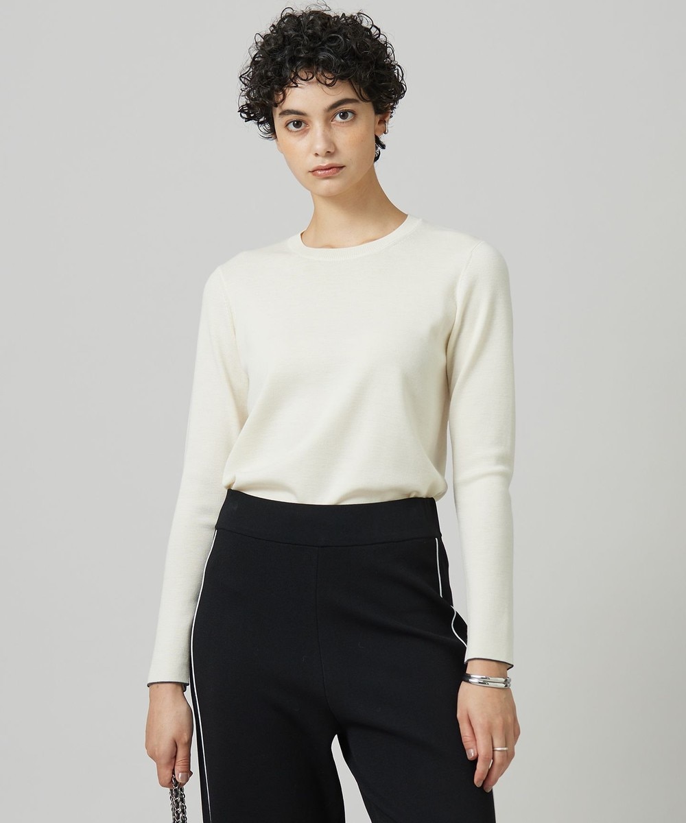 【オンワード】 ICB L(大きいサイズ)>トップス 【洗える】 エクストラファインメリノ クルーネックプルオーバー オフホワイト XL レディース 【オンワード】 ICB L(大きいサイズ)>トップス 【洗える】 エクストラファインメリノ クルーネックプルオーバー オフホワイト XL レディース