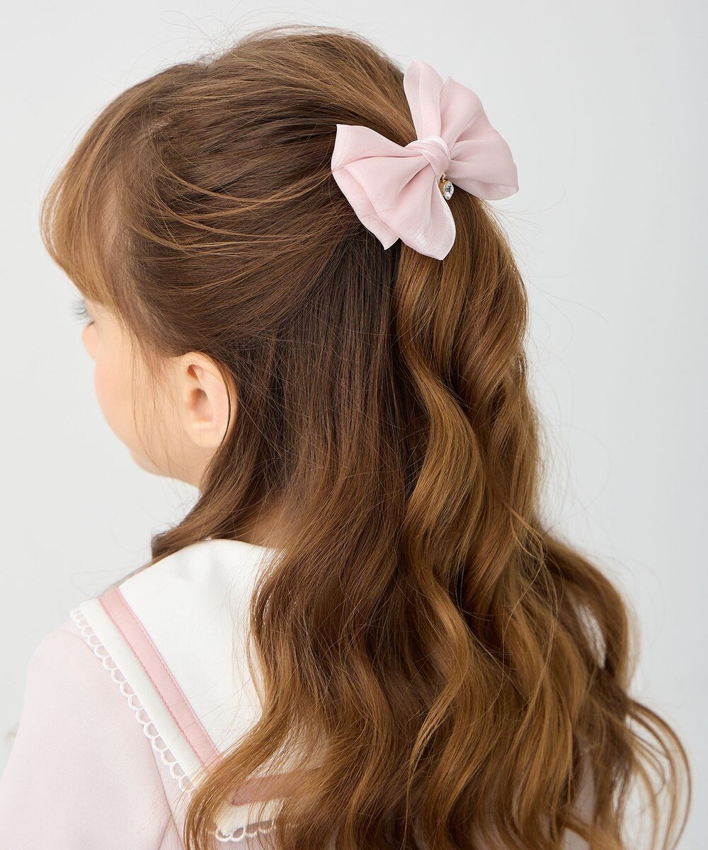 【オンワード】 any FAM KIDS>ヘアアクセサリー オーガンジーリボンヘアクリップ ピンク F キッズ