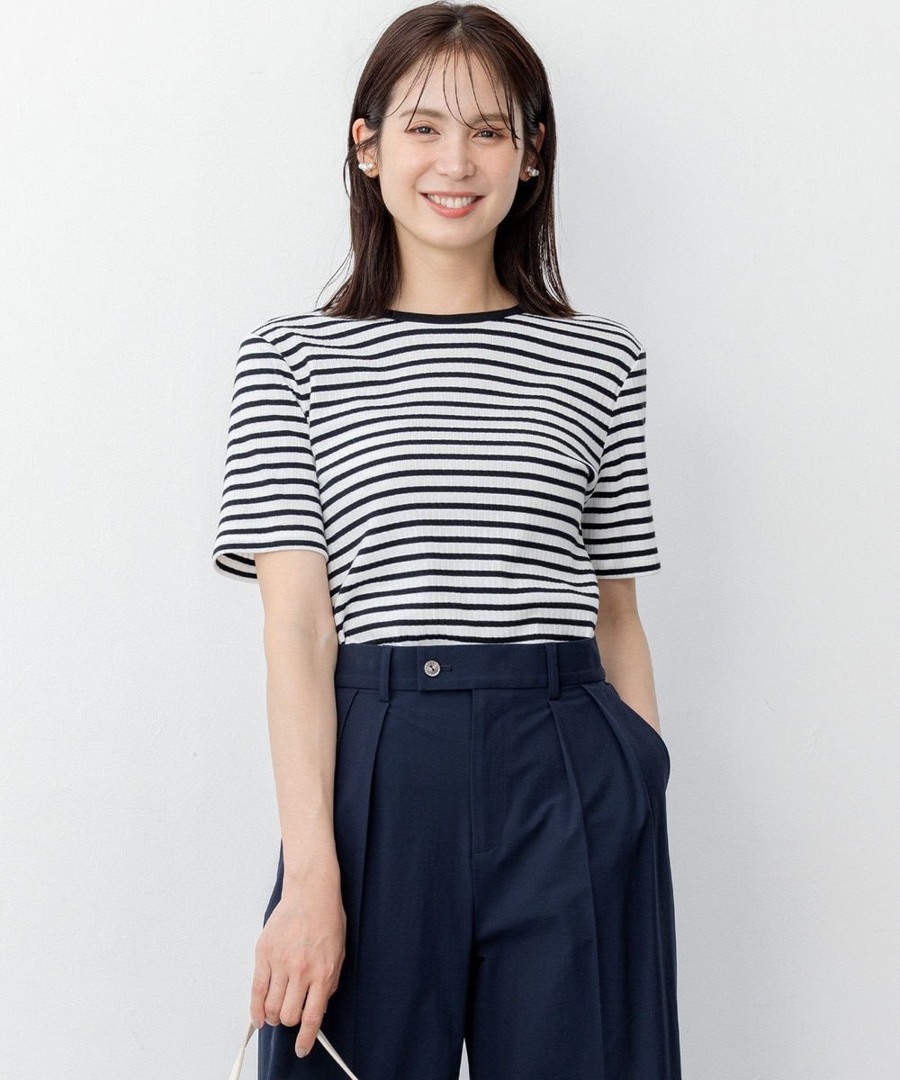 【オンワード】 組曲 L(大きいサイズ)>トップス ベーシックリブ Tシャツ ボーダー 5 レディース 【オンワード】 組曲 L(大きいサイズ)>トップス ベーシックリブ Tシャツ ボーダー 5 レディース