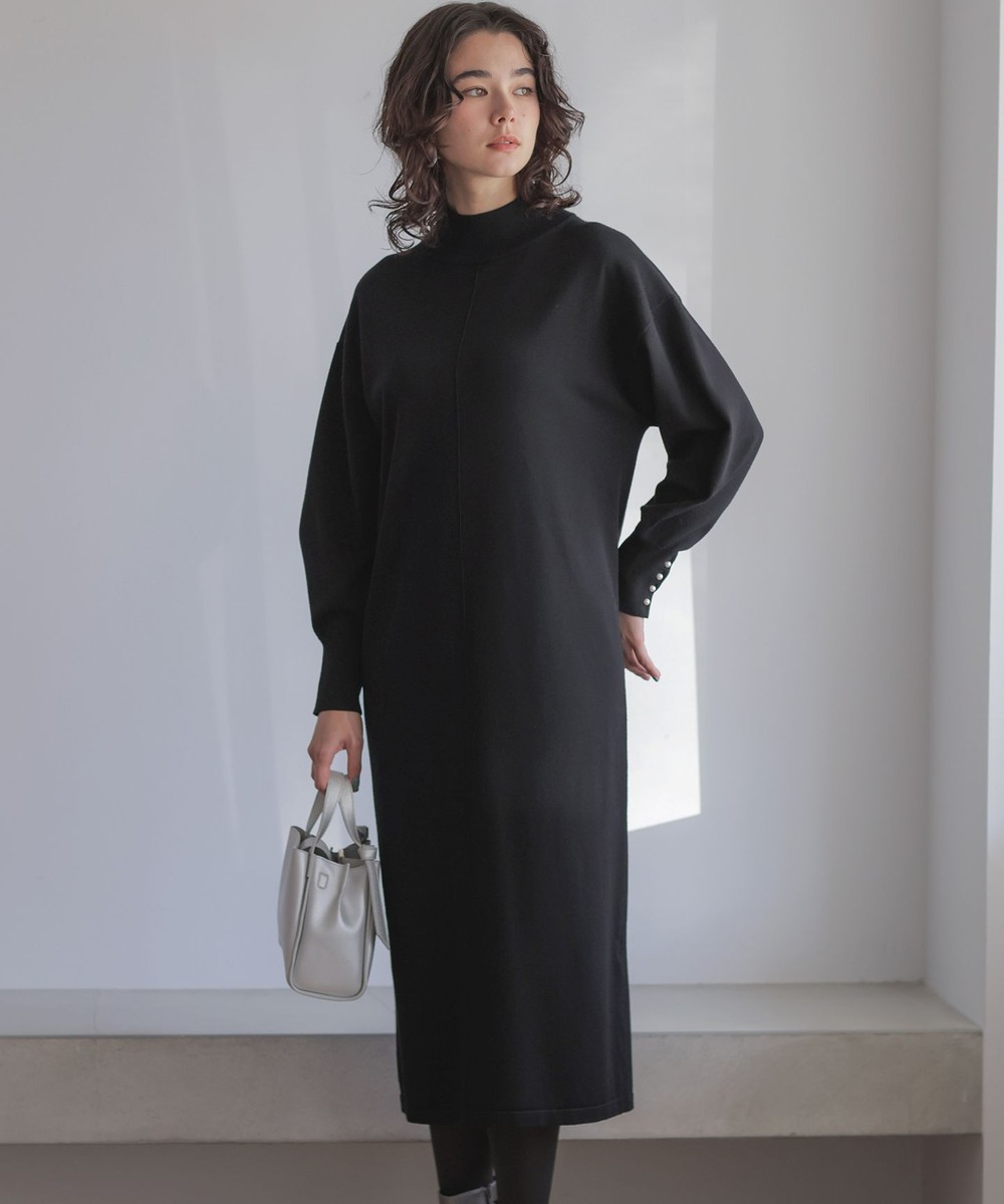 【オンワード】 組曲>ワンピース スムースストレッチニット ワンピース ブラック 2 レディース 【オンワード】 組曲>ワンピース スムースストレッチニット ワンピース ブラック 2 レディース