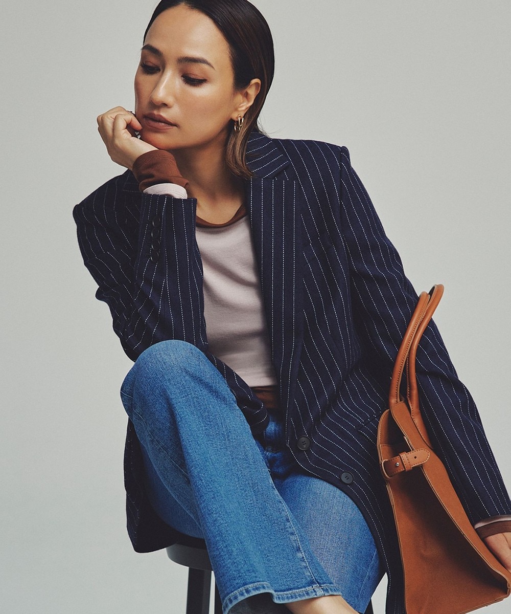 【オンワード】 ICB>ジャケット/アウター シックツイードストライプ テーラードジャケット ネイビー 4 レディース 【オンワード】 ICB>ジャケット/アウター シックツイードストライプ テーラードジャケット ネイビー 4 レディース