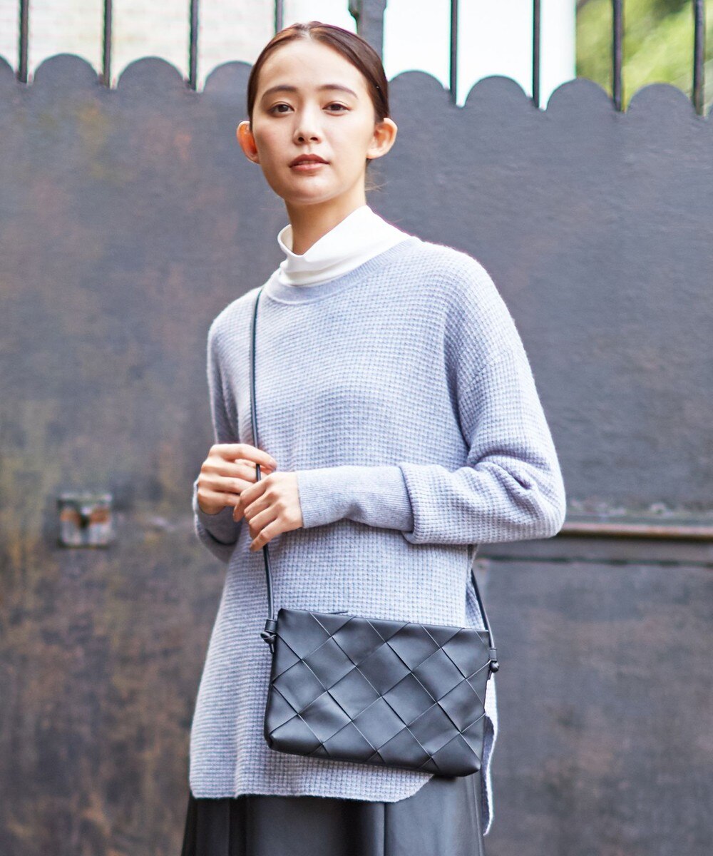 【オンワード】 J.PRESS LADIES L>トップス 【洗える】CASHMERE BLEND ラウンドヘム ワッフル ニット ベージュ T13 レディース 【送料無料】