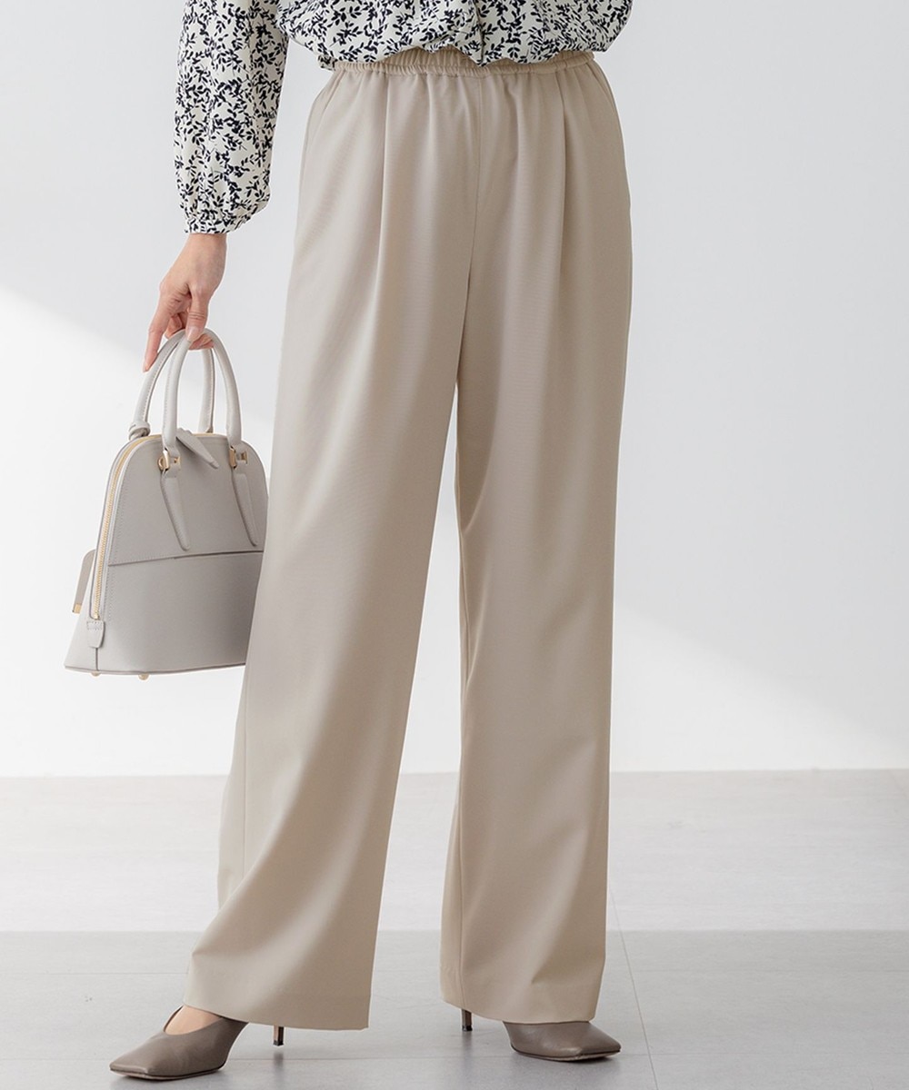 【オンワード】 23区>パンツ 【セットアップ対応/洗える】2WAYストレッチツイル ワイドパンツ ベージュ 40 レディース 【オンワード】 23区>パンツ 【セットアップ対応/洗える】2WAYストレッチツイル ワイドパンツ ベージュ 40 レディース