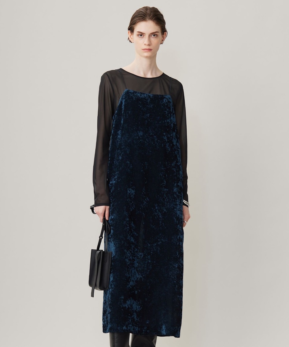 【オンワード】 ICB>ワンピース 【洗える】 シアーベルベット キャミソールワンピース スレートブルー 4 レディース 【オンワード】 ICB>ワンピース 【洗える】 シアーベルベット キャミソールワンピース スレートブルー 4 レディース