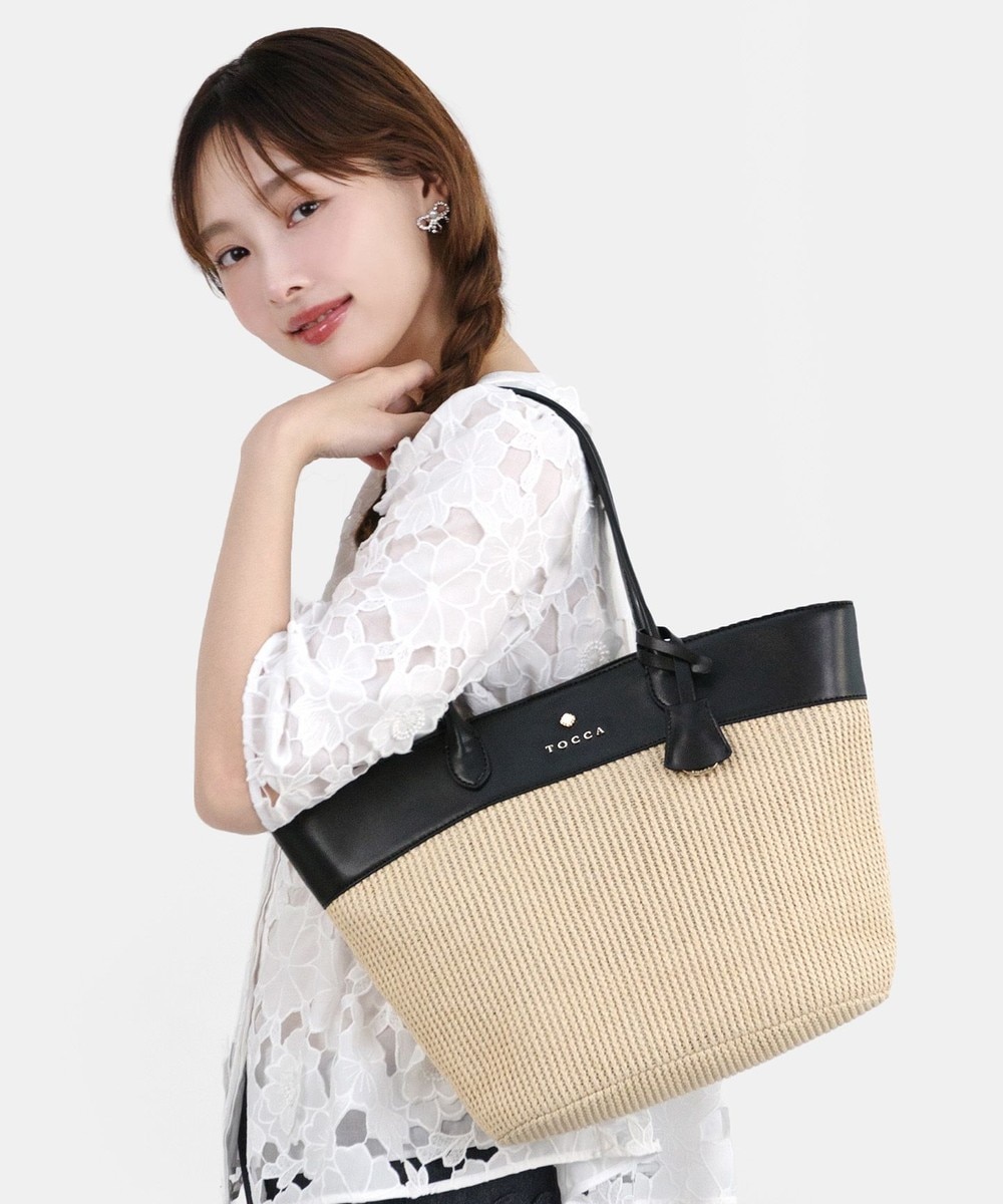【オンワード】 TOCCA>バッグ 【A4サイズ対応】COLOR of AUBE BASKET かごバッグ ブラック F レディース 【オンワード】 TOCCA>バッグ 【A4サイズ対応】COLOR of AUBE BASKET かごバッグ ブラック F レディース