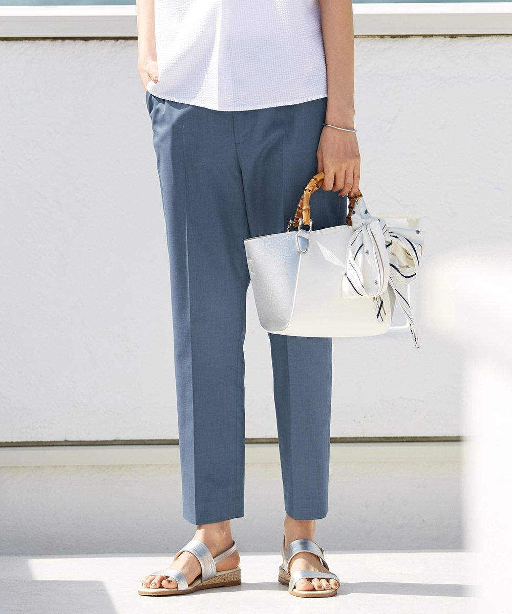 【オンワード】 J.PRESS LADIES S(小さいサイズ)>パンツ 【シワになりにくい】コットンフィッティーシャーク テーパードパンツ ダルブルー P5 レディース 【オンワード】 J.PRESS LADIES S(小さいサイズ)>パンツ 【シワになりにくい】コットンフィッティーシャーク テーパードパンツ ダルブルー P5 レディース