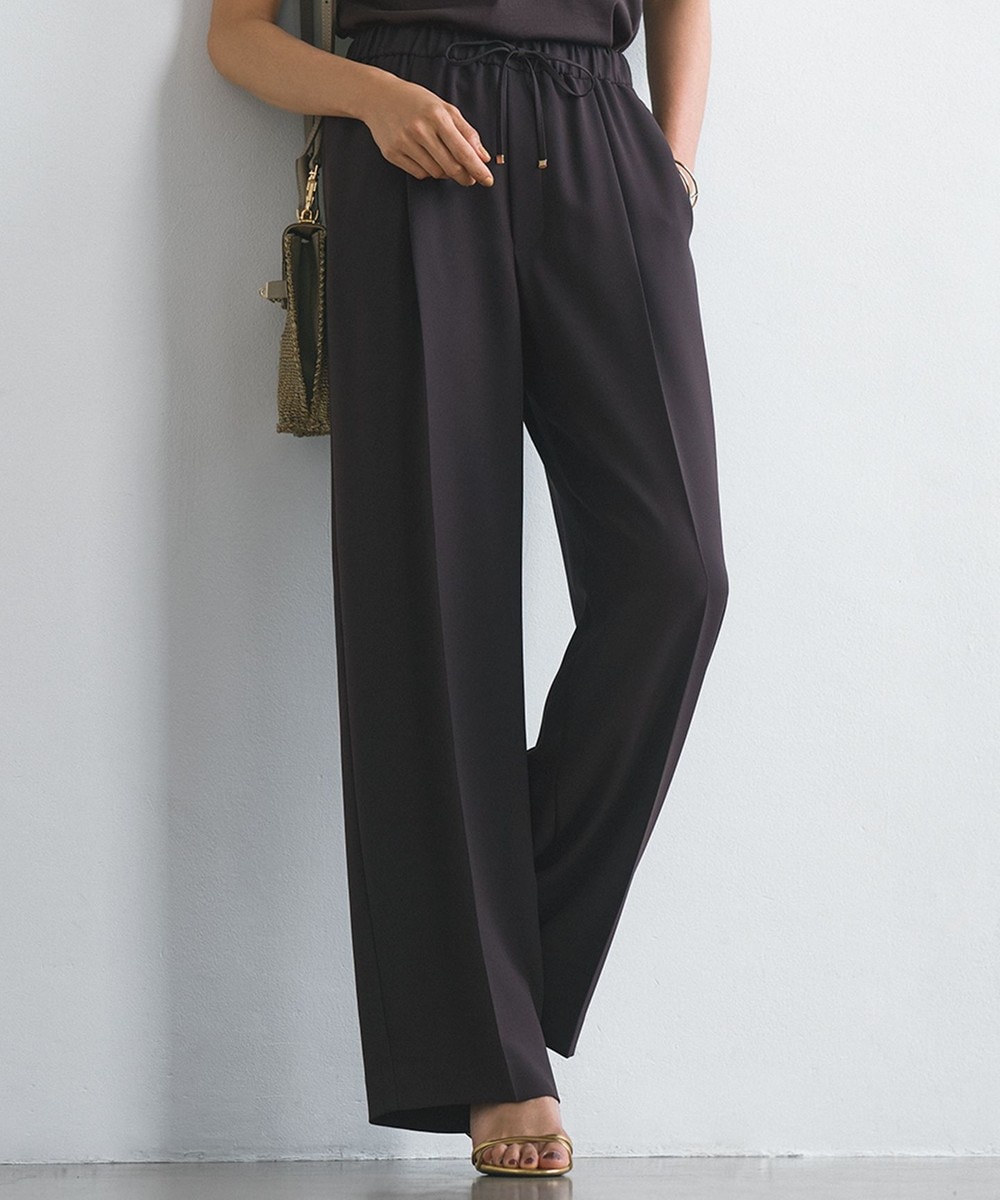 【オンワード】 23区>パンツ 【新色追加/洗える】ストレッチジョーゼット ワイドパンツ ダークブラウン 36 レディース 【オンワード】 23区>パンツ 【新色追加/洗える】ストレッチジョーゼット ワイドパンツ ダークブラウン 36 レディース