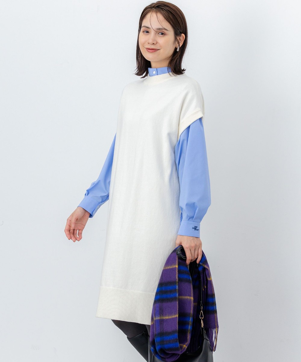 【オンワード】 組曲>ワンピース コットンカシミヤMIXチュニック丈ニットワンピース アイボリー F レディース 【オンワード】 組曲>ワンピース コットンカシミヤMIXチュニック丈ニットワンピース アイボリー F レディース