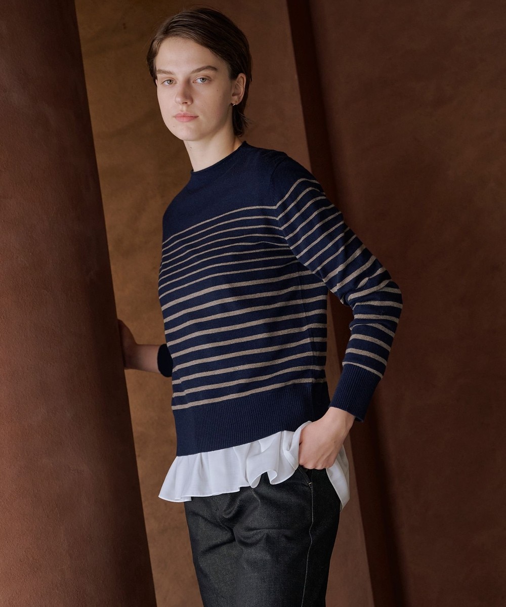 【オンワード】 J.PRESS LADIES>トップス SOFT TOUCH WOOL ボーダー ニット ネイビー×モカ M レディース 【オンワード】 J.PRESS LADIES>トップス SOFT TOUCH WOOL ボーダー ニット ネイビー×モカ M レディース