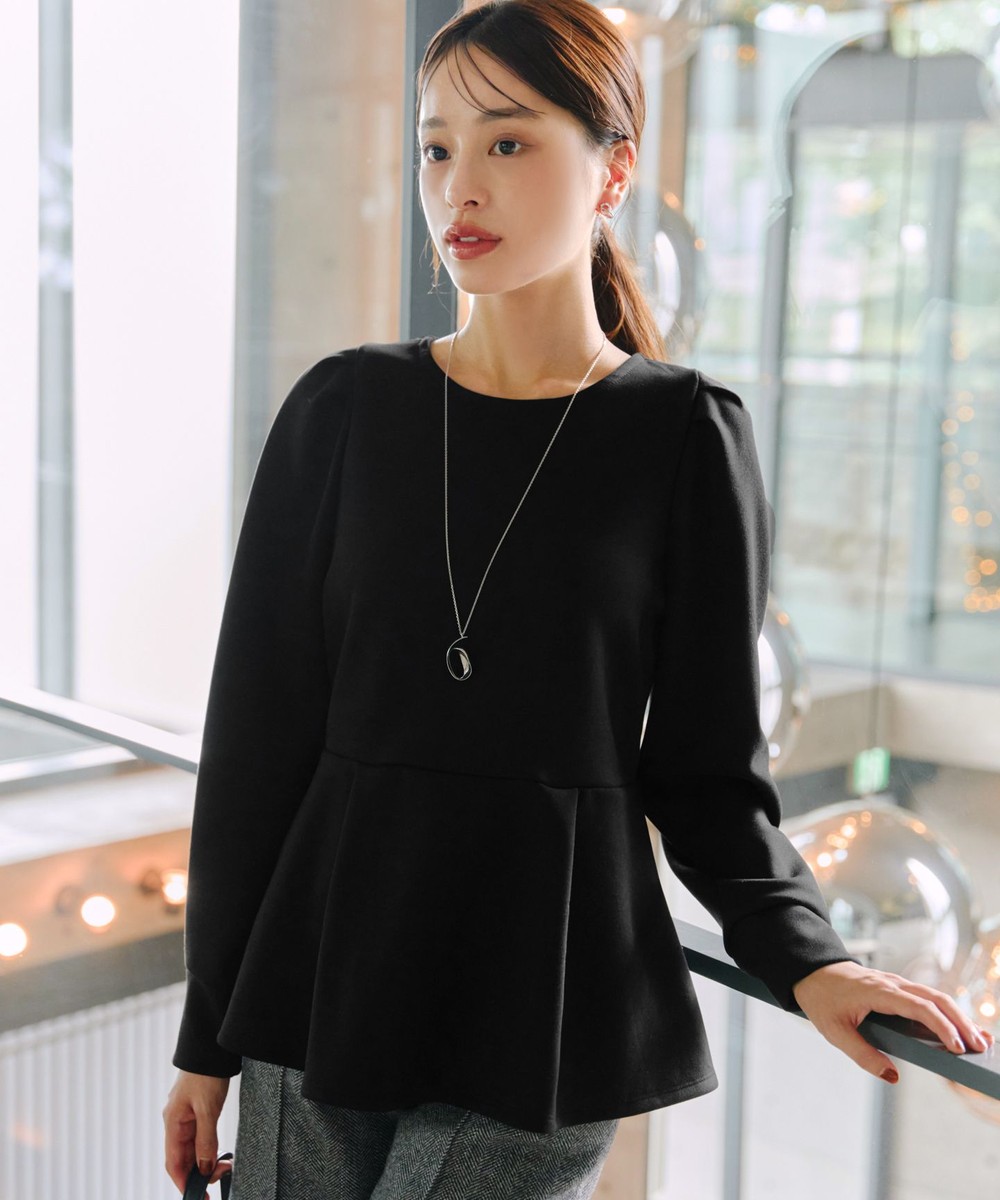 【洗える】ダイバー裾フレアプルオーバー