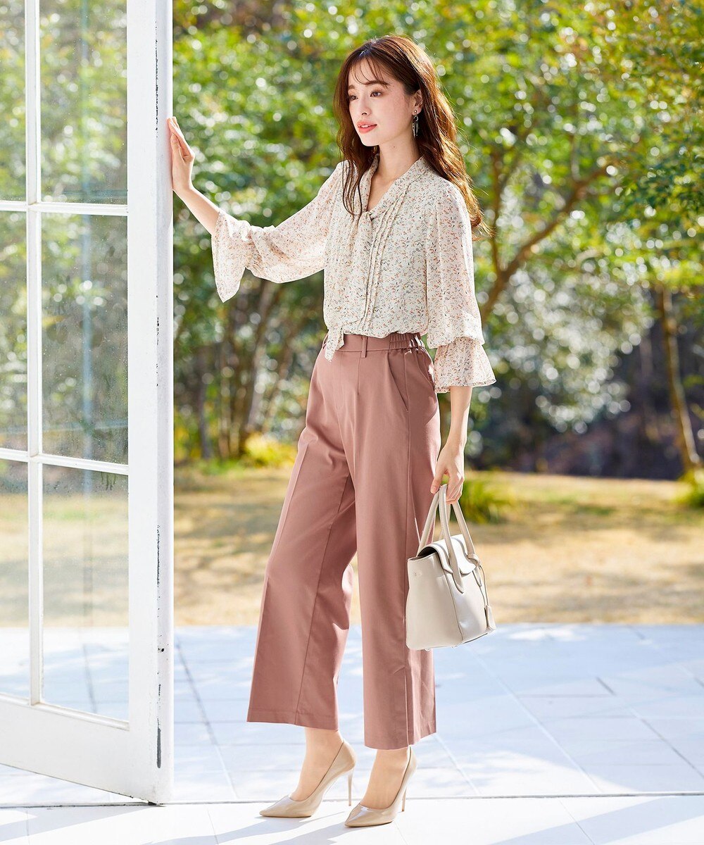 【洗える】デイリーから通勤まで使える撥水サテンストレッチパンツ