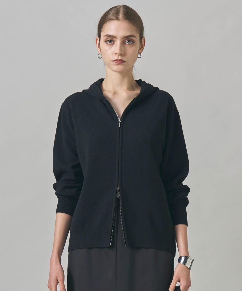 【オンワード】 ICB>トップス 【洗える】ソフトカシミヤミックス ジップアップ ニットパーカー ブラック XS レディース 【オンワード】 ICB>トップス 【洗える】ソフトカシミヤミックス ジップアップ ニットパーカー ブラック XS レディース