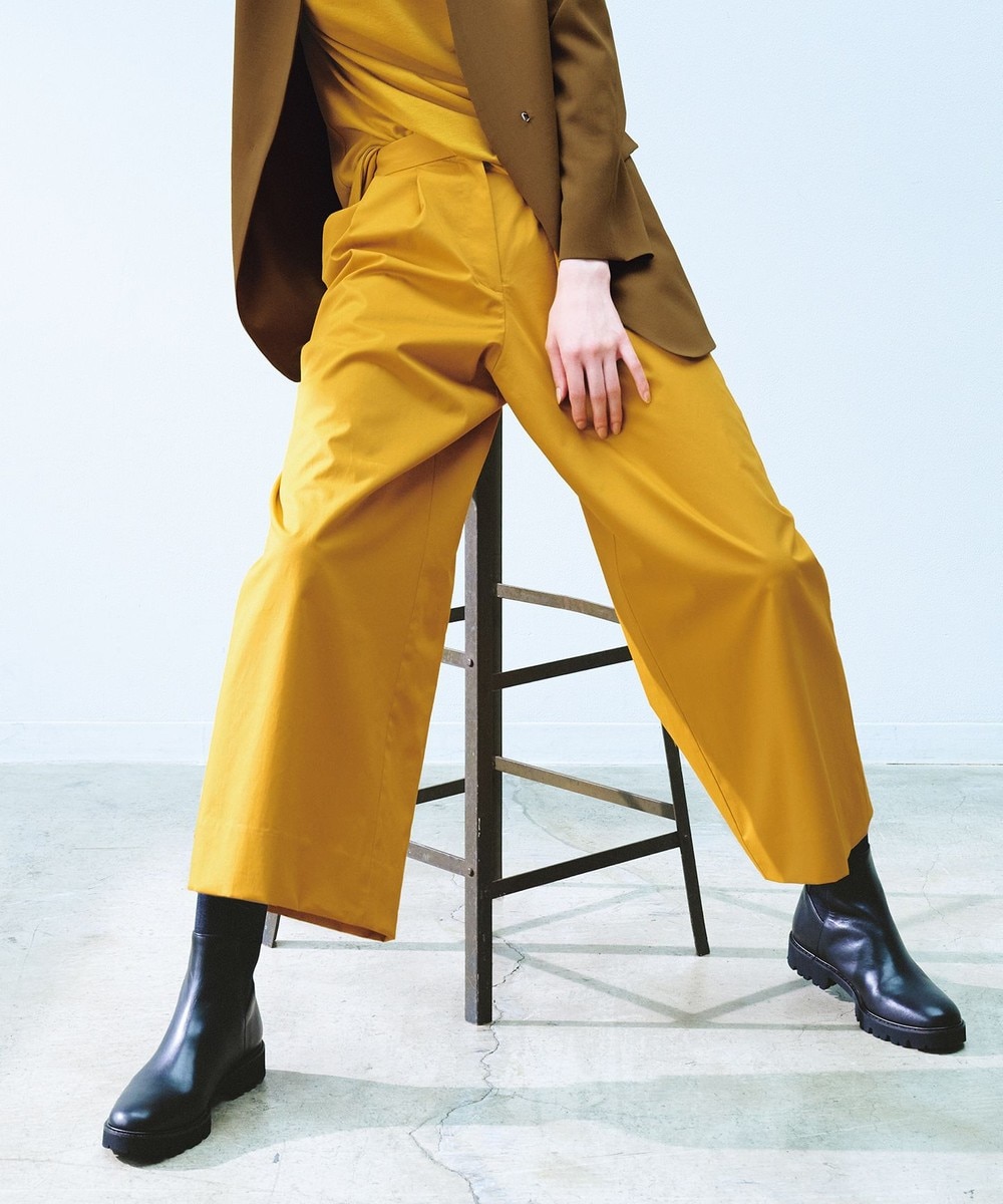 【オンワード】 ICB L>パンツ 【マガジン掲載】 コットンタイプライター ワイドパンツ (番号CE25) ダークブラウン 44 レディース 【送料無料】