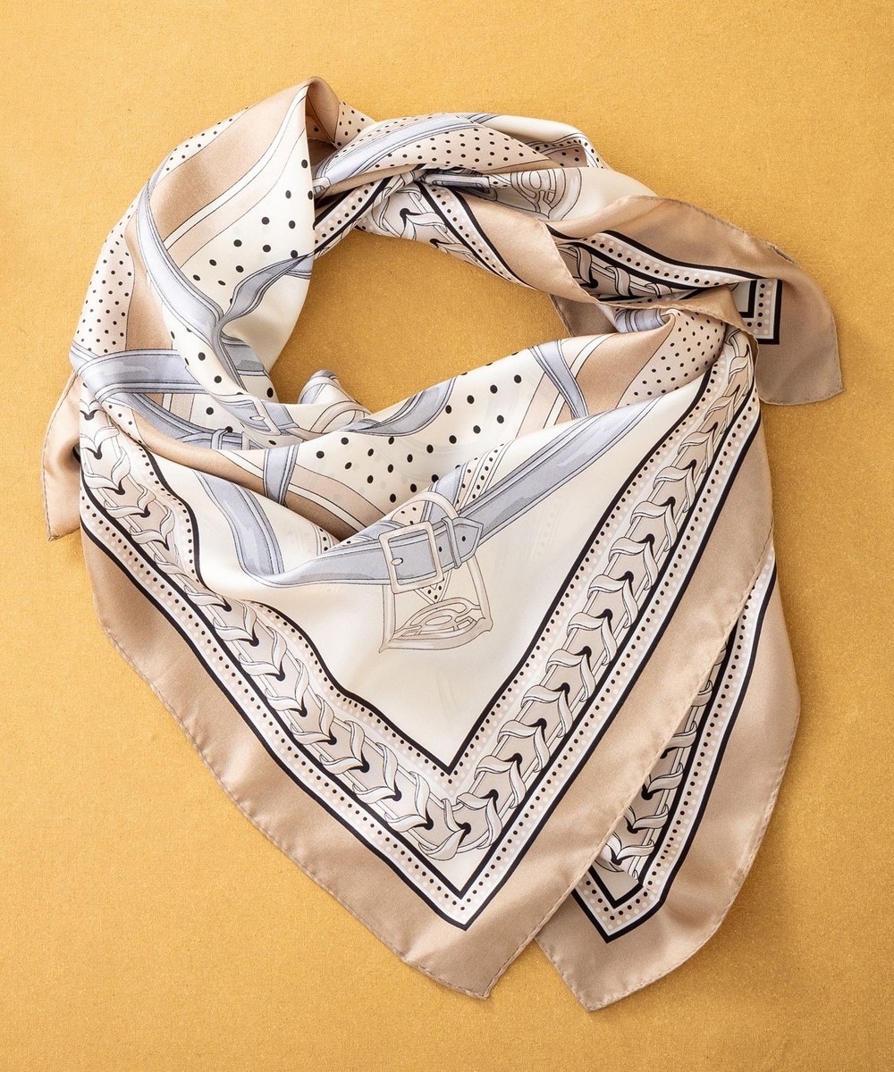 【オンワード】 23区>ファッション雑貨 ベルトモチーフ柄スカーフ ベージュ F レディース 【オンワード】 23区>ファッション雑貨 ベルトモチーフ柄スカーフ ベージュ F レディース