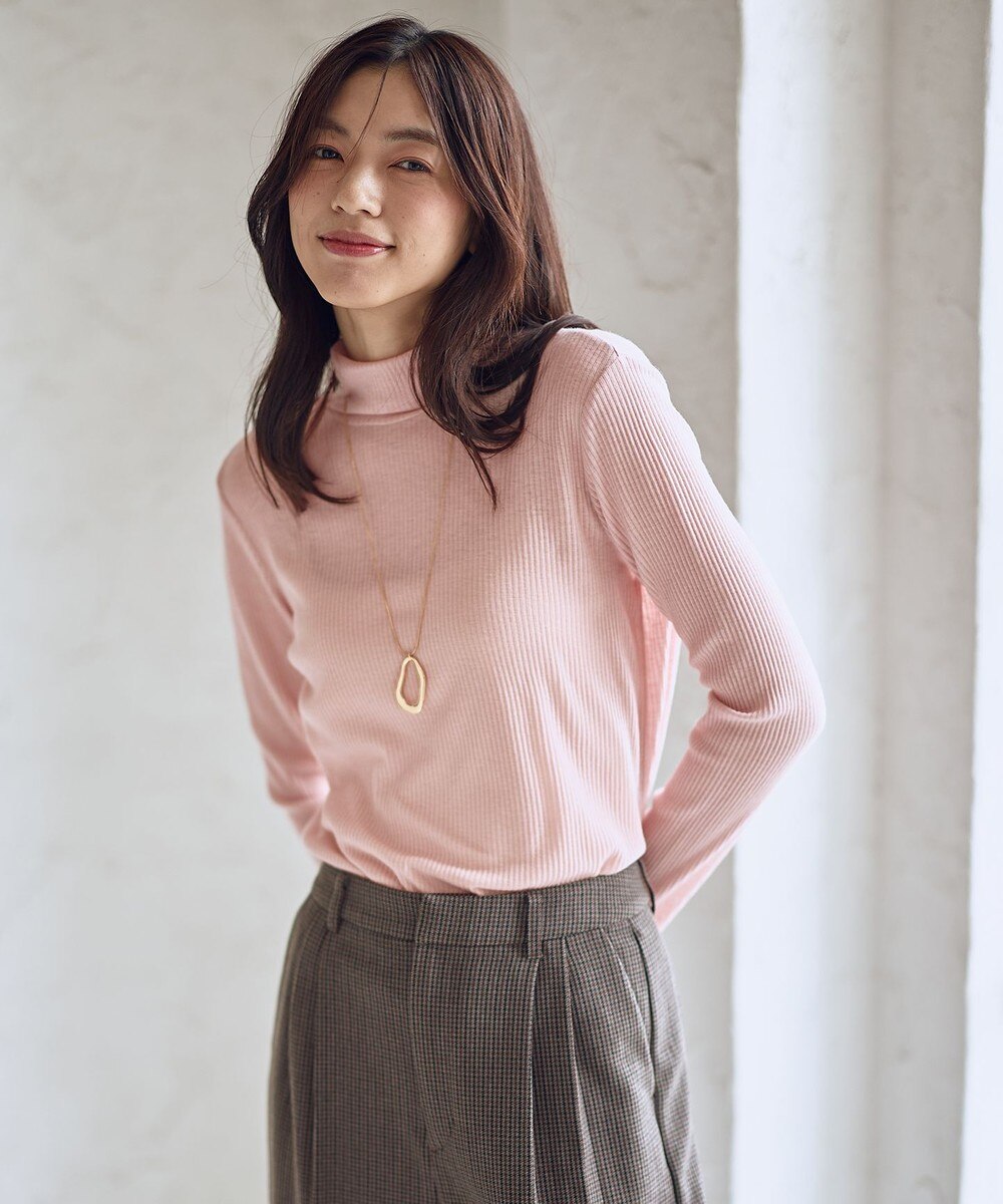 【オンワード】 ANY>トップス 【洗濯機可】シアーリブタートル ピンク F レディース