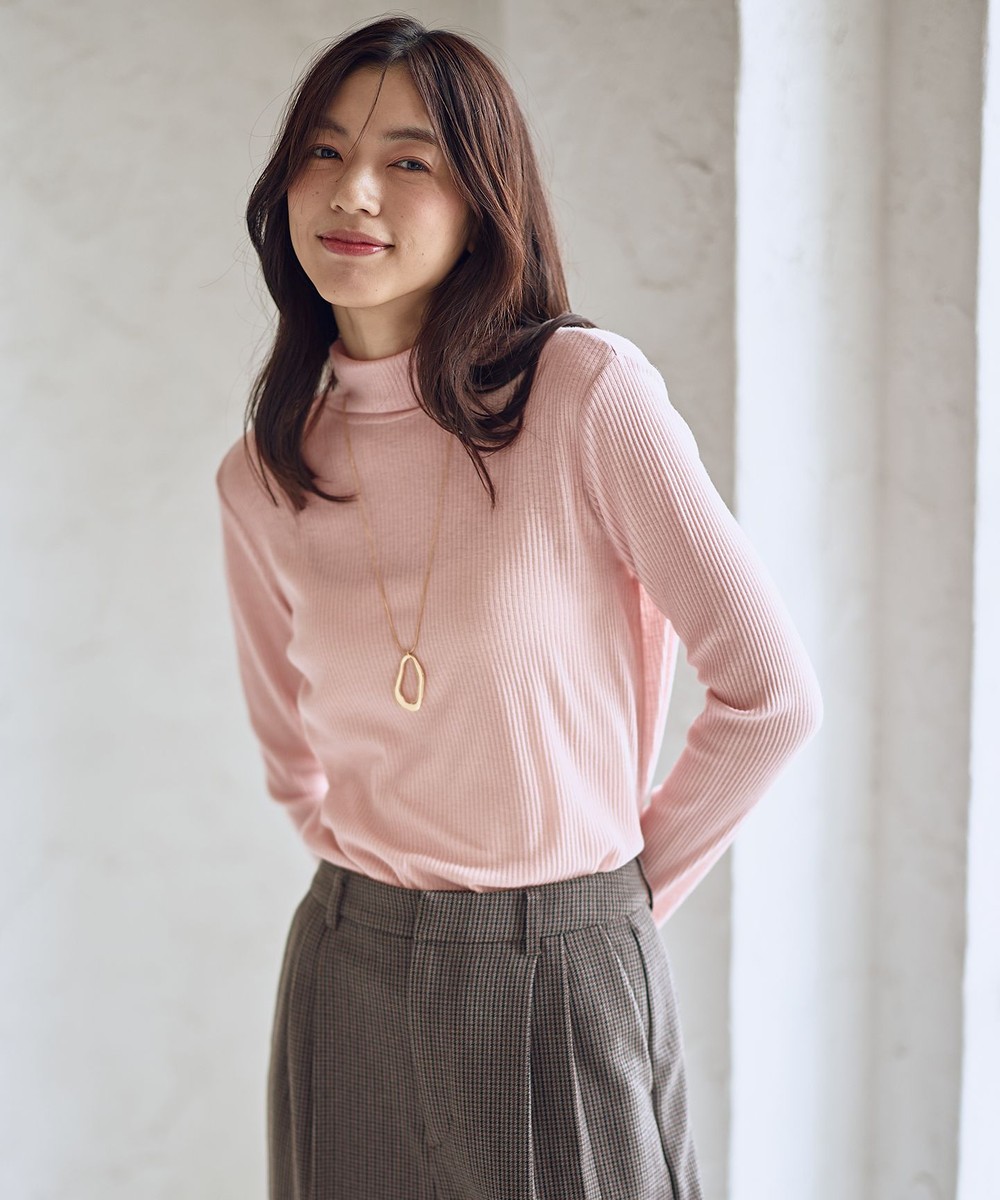 【オンワード】 ANY>トップス 【洗濯機可】シアーリブタートル ピンク F レディース 【オンワード】 ANY>トップス 【洗濯機可】シアーリブタートル ピンク F レディース