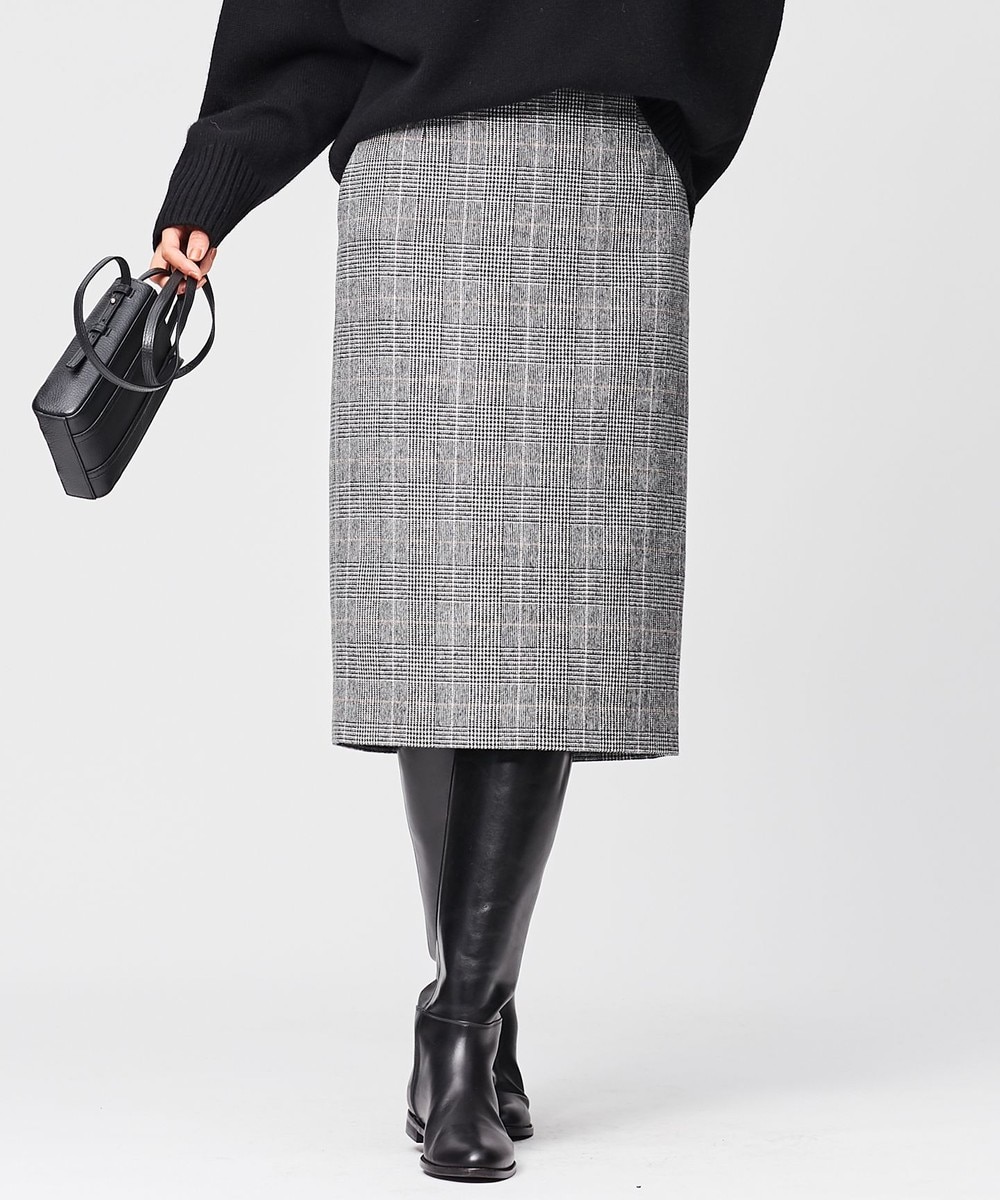 【オンワード】 23区 S>スカート 【先行予約】グレンチェック スカート ベージュチェック 34 レディース 【送料無料】