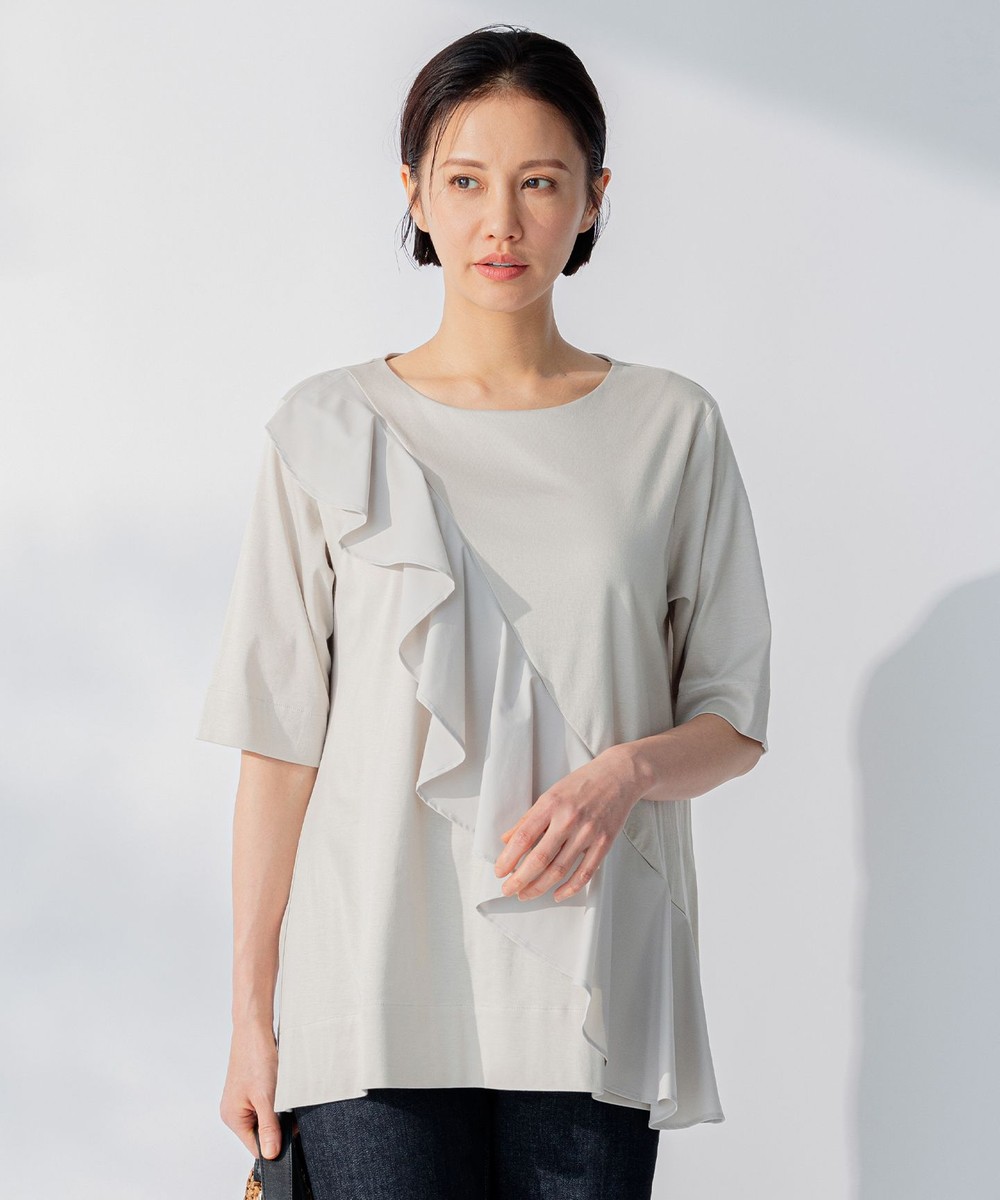 【オンワード】 自由区>トップス ナノシアースムース デザインカットソー ライトグレー 32 レディース 【オンワード】 自由区>トップス ナノシアースムース デザインカットソー ライトグレー 32 レディース