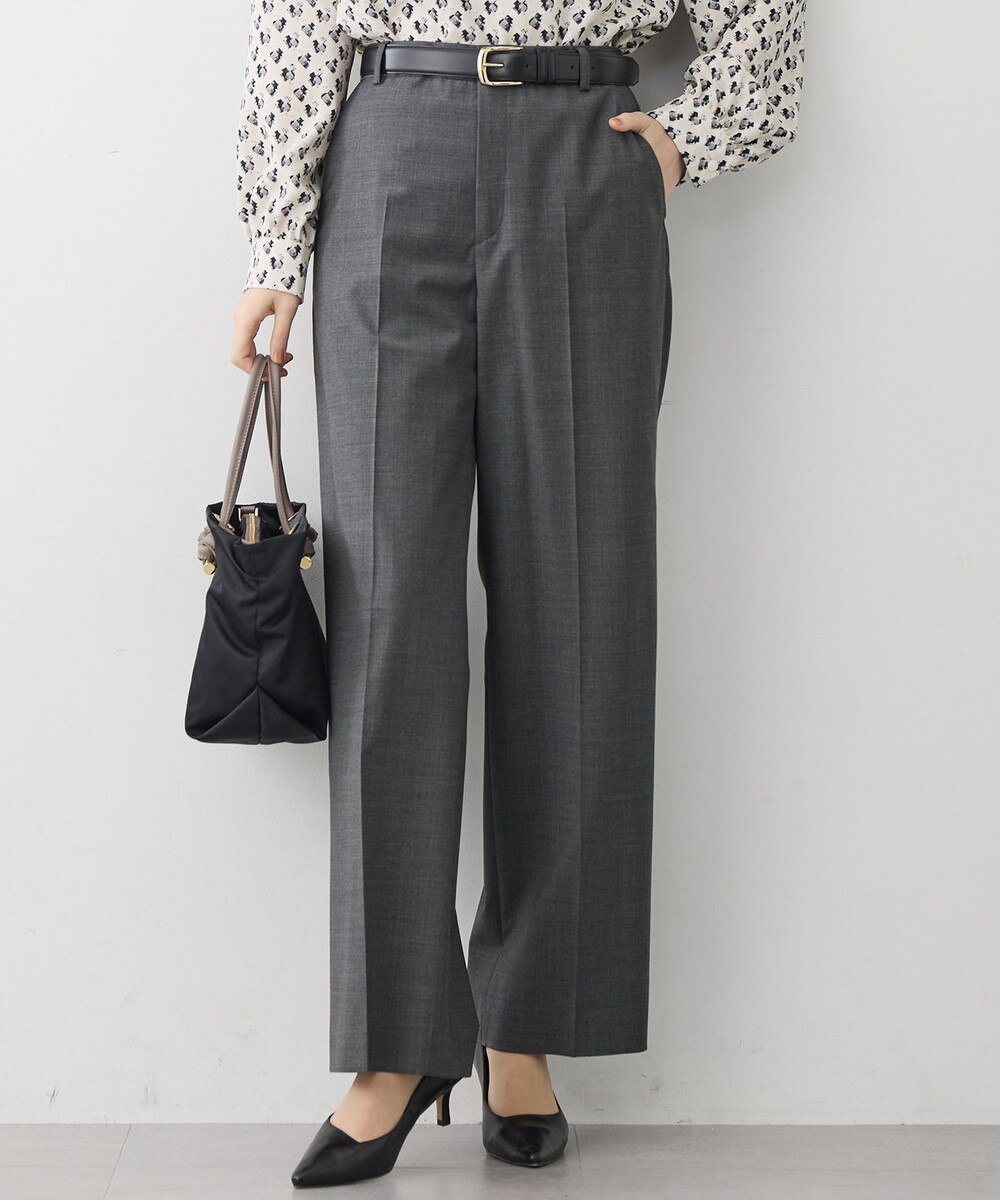 【オンワード】 23区>パンツ 【先行予約/セットアップ着用】ファインネスウール ワイド パンツ グレー 40 レディース