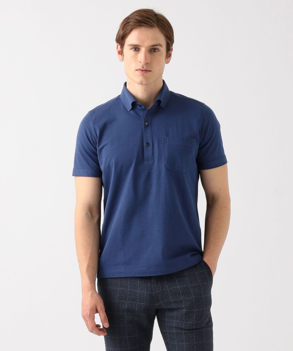 【オンワード】 JOSEPH ABBOUD>トップス JCミニサッカー ポロシャツ ネイビー LL メンズ 【送料無料】