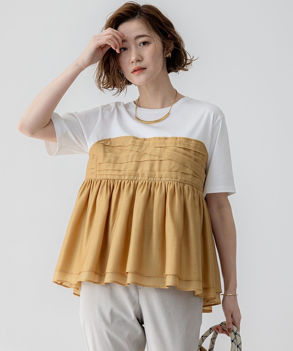 【オンワード】 23区>トップス 【WEB & 一部店舗限定カラーあり】オーガンジービスチェコンビ カットソー イエロー 40 レディース 【オンワード】 23区>トップス 【WEB & 一部店舗限定カラーあり】オーガンジービスチェコンビ カットソー イエロー 40 レディース