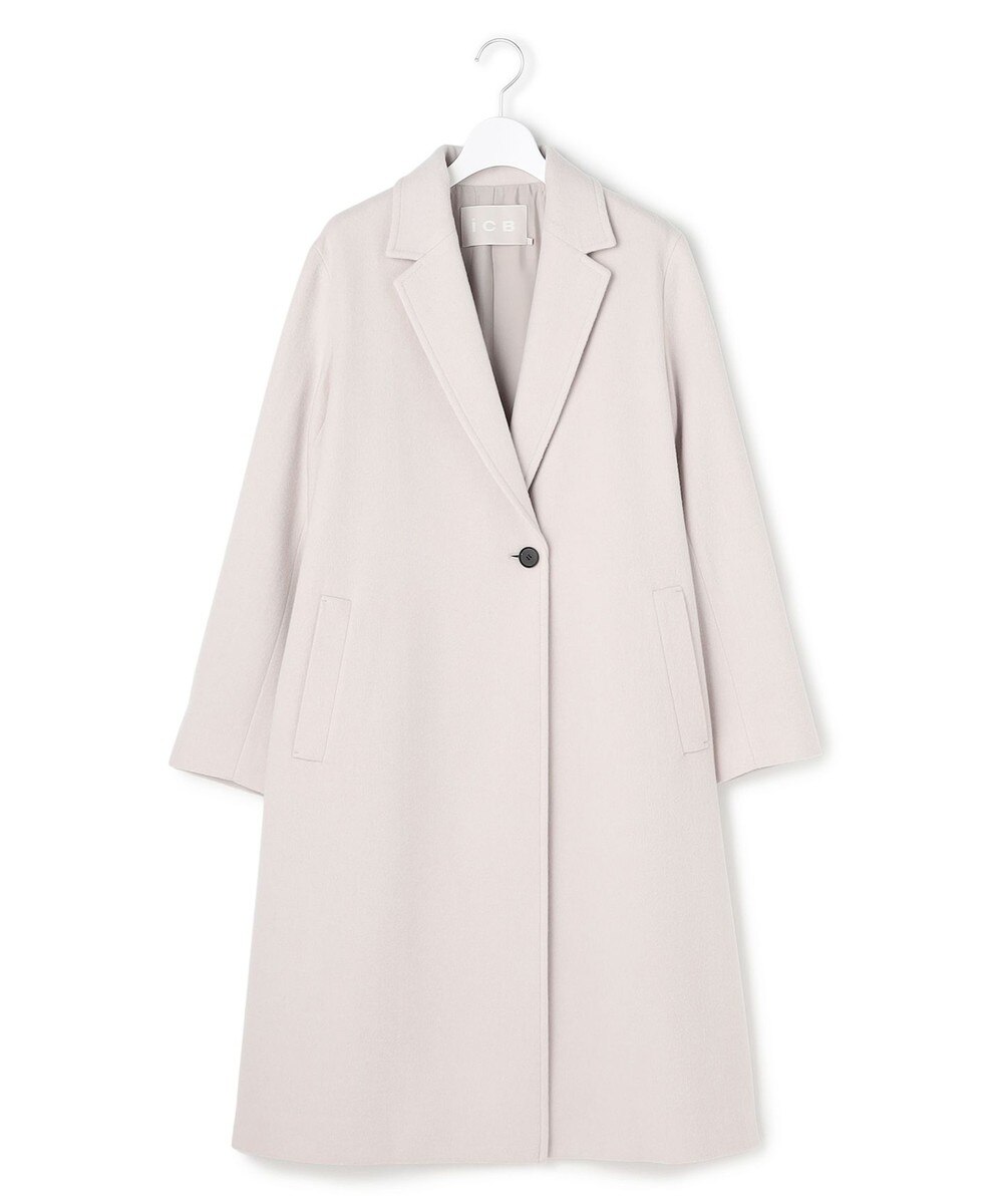 【オンワード】 ICB L（大きいサイズ）>ジャケット/アウター 【先行予約】ウールカシミヤメルトン チェスターコート トープ 44 レディース