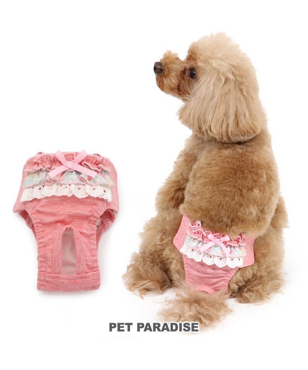 PET PARADISE>ペットグッズ 犬 服 サニタリーパンツ 【小型犬】 花柄 ピンク（淡） ＳＳ