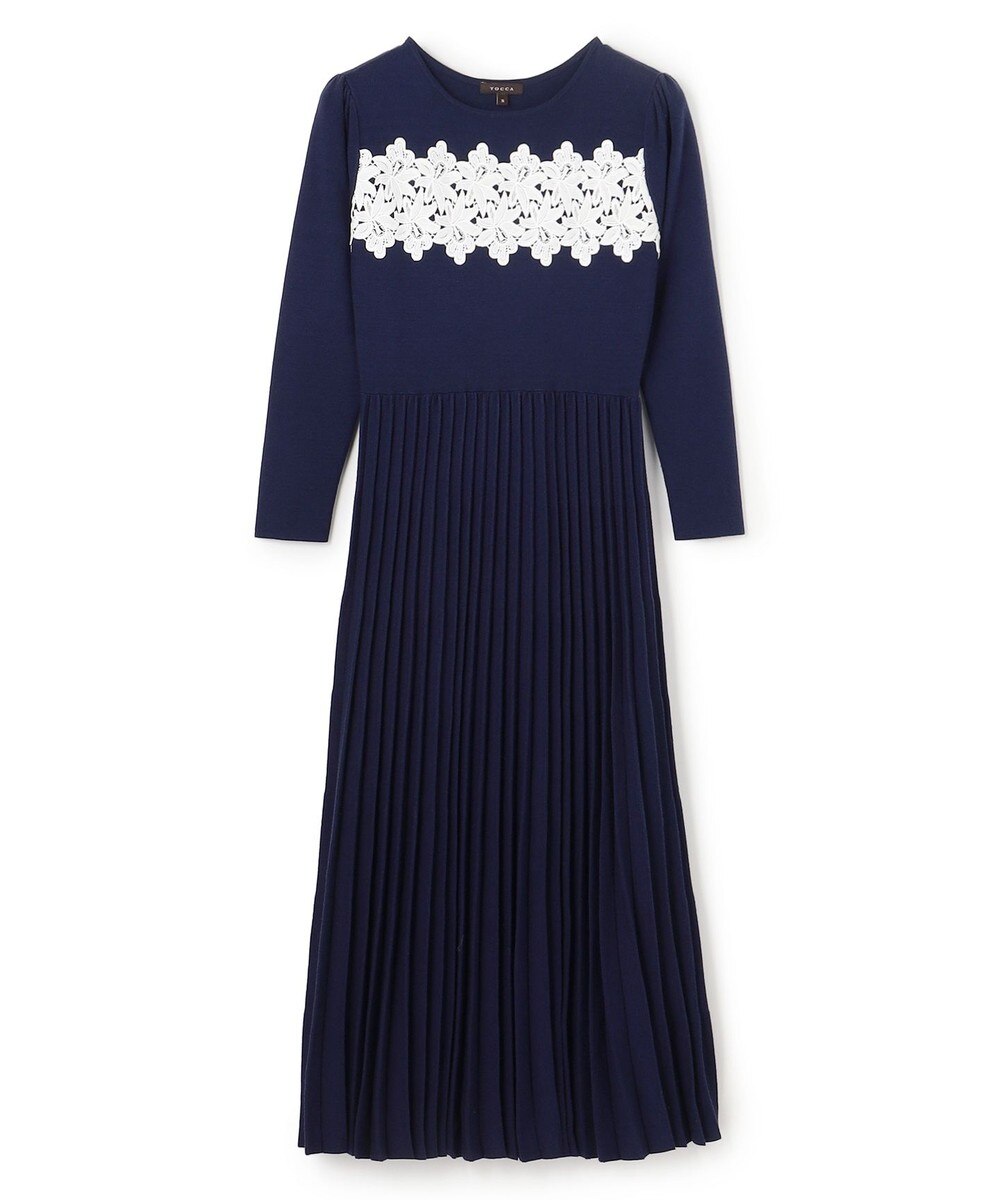 【オンワード】 TOCCA>ワンピース 【洗える】NIGHT PETAL ニットドレス ネイビー M レディース