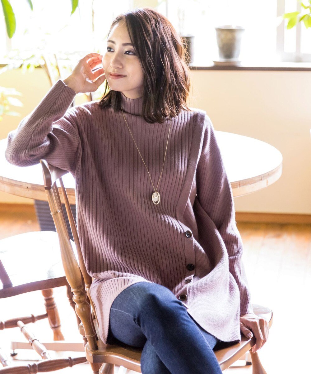 【洗える】体型カバーも叶うサイドボタンニットチュニック