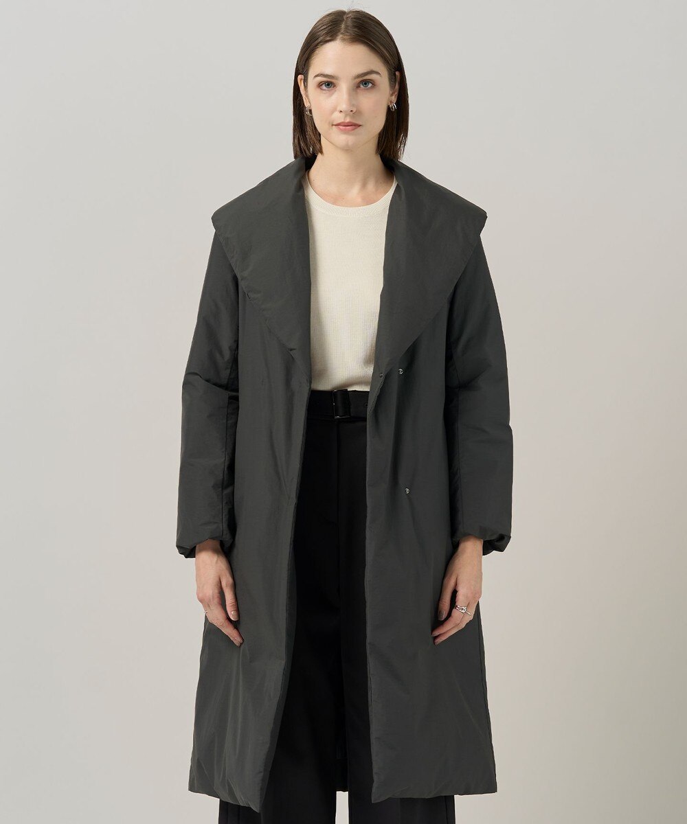 【オンワード】 ICB>ジャケット/アウター 【撥水加工】ADS ダウン ショールカラーロングコート チャコールグレー 6 レディース