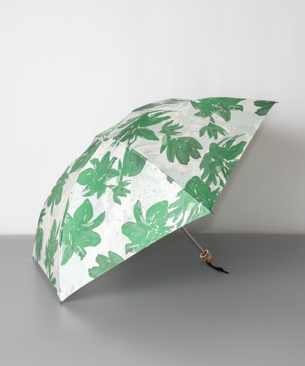 AURORA>ファッション雑貨 JILL STUART ジル スチュアート フラワープリント柄 雨傘（折り畳みミニ傘） グリーン FREE レディース 【送料無料】