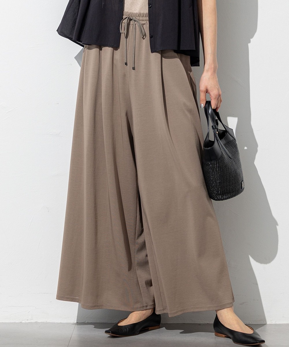 【オンワード】 23区>パンツ 【接触冷感/洗える】ツイストコットンプレーティング ワイド パンツ ブラウン 38 レディース 【オンワード】 23区>パンツ 【接触冷感/洗える】ツイストコットンプレーティング ワイド パンツ ブラウン 38 レディース