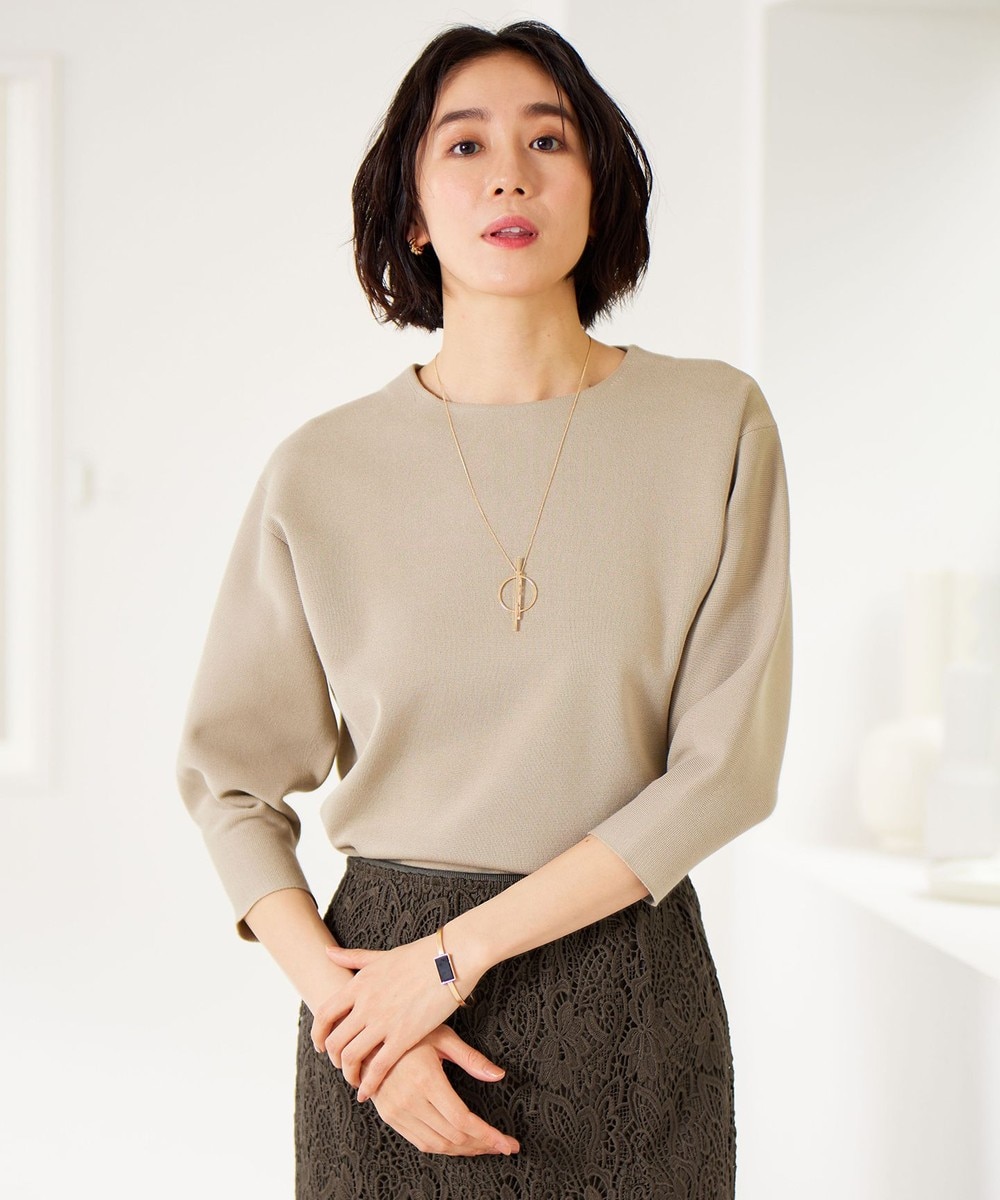 【オンワード】 自由区 L(大きいサイズ)>トップス 【WEB限定カラーあり・洗える】ドライコットンハイゲージプルオーバー ニット ベージュ 44 レディース 【オンワード】 自由区 L(大きいサイズ)>トップス 【WEB限定カラーあり・洗える】ドライコットンハイゲージプルオーバー ニット ベージュ 44 レディース