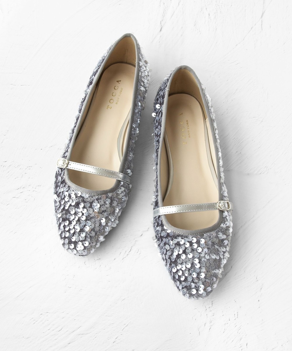 【オンワード】 TOCCA>シューズ SPANGLE PUMPS パンプス シルバー 38 レディース