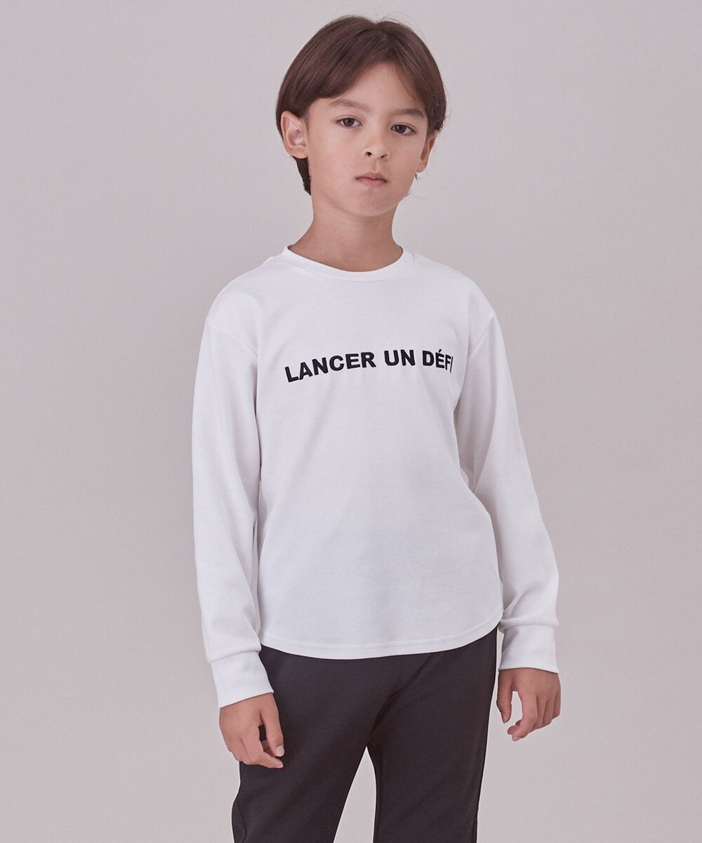 【オンワード】 UNFILO>トップス 【UNFILO KIDS】ロゴロンT(UNISEX) [フロントロゴ]オフ 150 キッズ