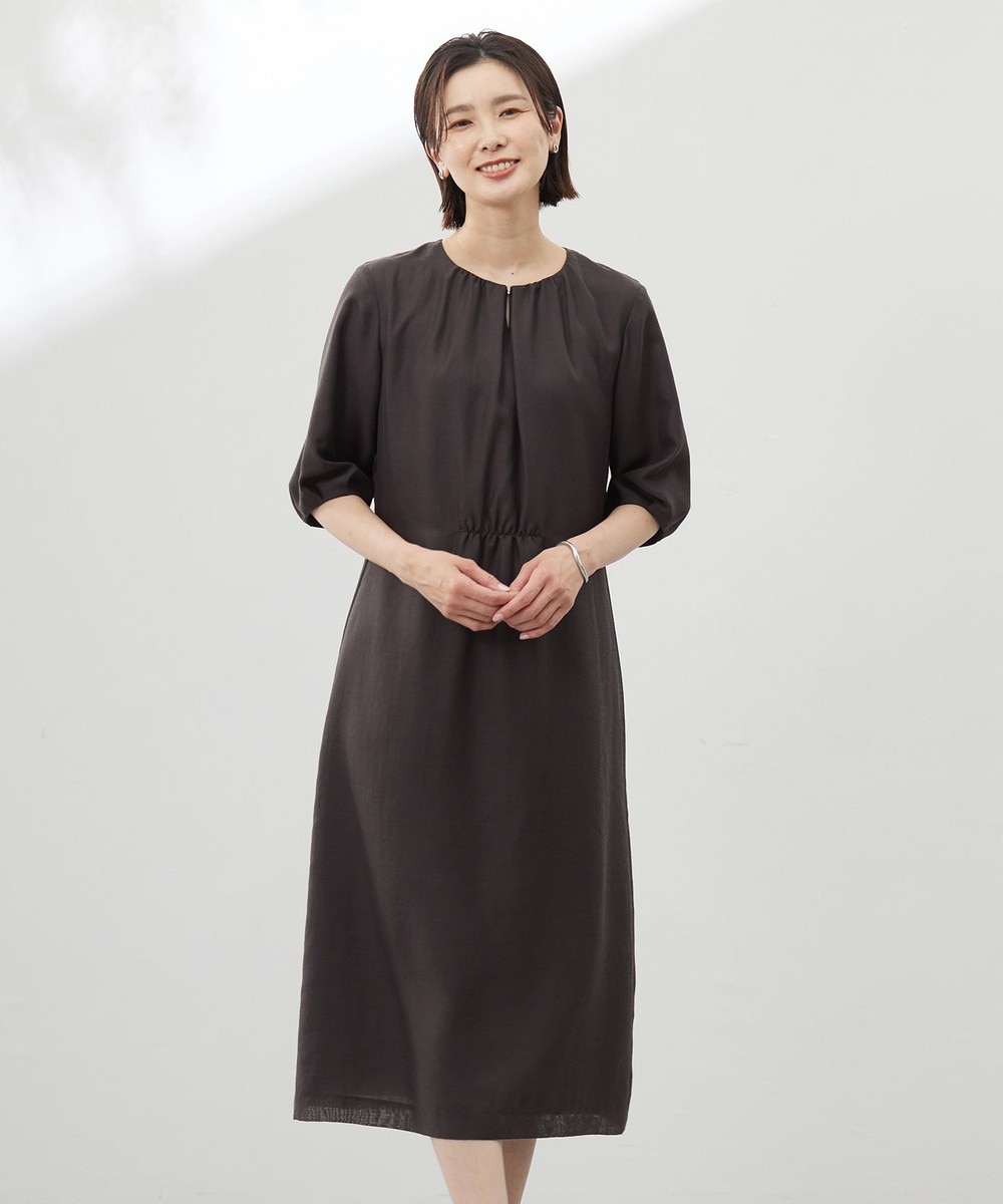 【オンワード】 J.PRESS LADIES>ワンピース 【洗える】ブライトスパンボイル ワンピース ダークブラウン 9 レディース 【オンワード】 J.PRESS LADIES>ワンピース 【洗える】ブライトスパンボイル ワンピース ダークブラウン 9 レディース