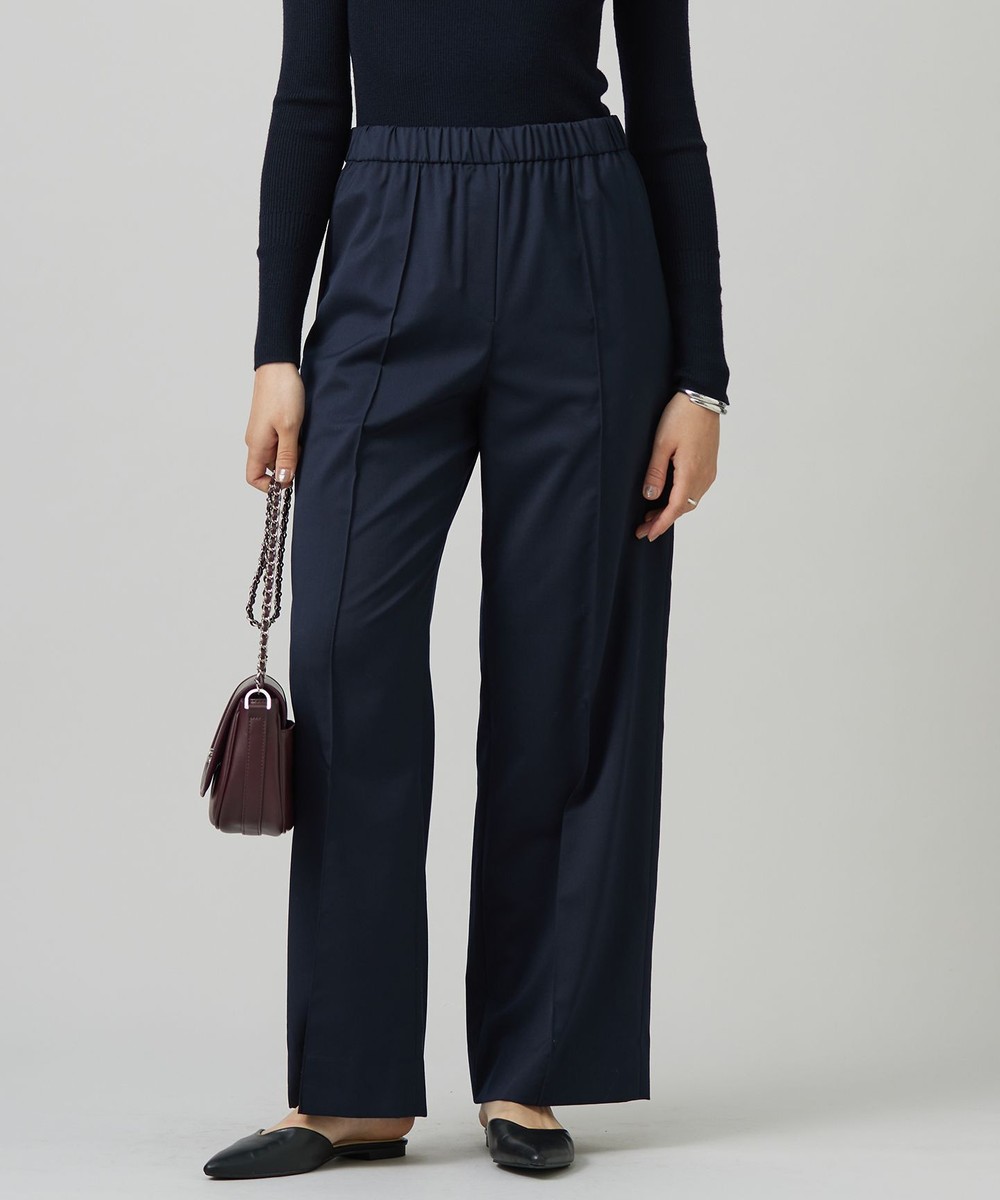 【オンワード】 ICB>パンツ 【洗える】T/Wブロード ワイドストレートパンツ ネイビー 4 レディース 【オンワード】 ICB>パンツ 【洗える】T/Wブロード ワイドストレートパンツ ネイビー 4 レディース