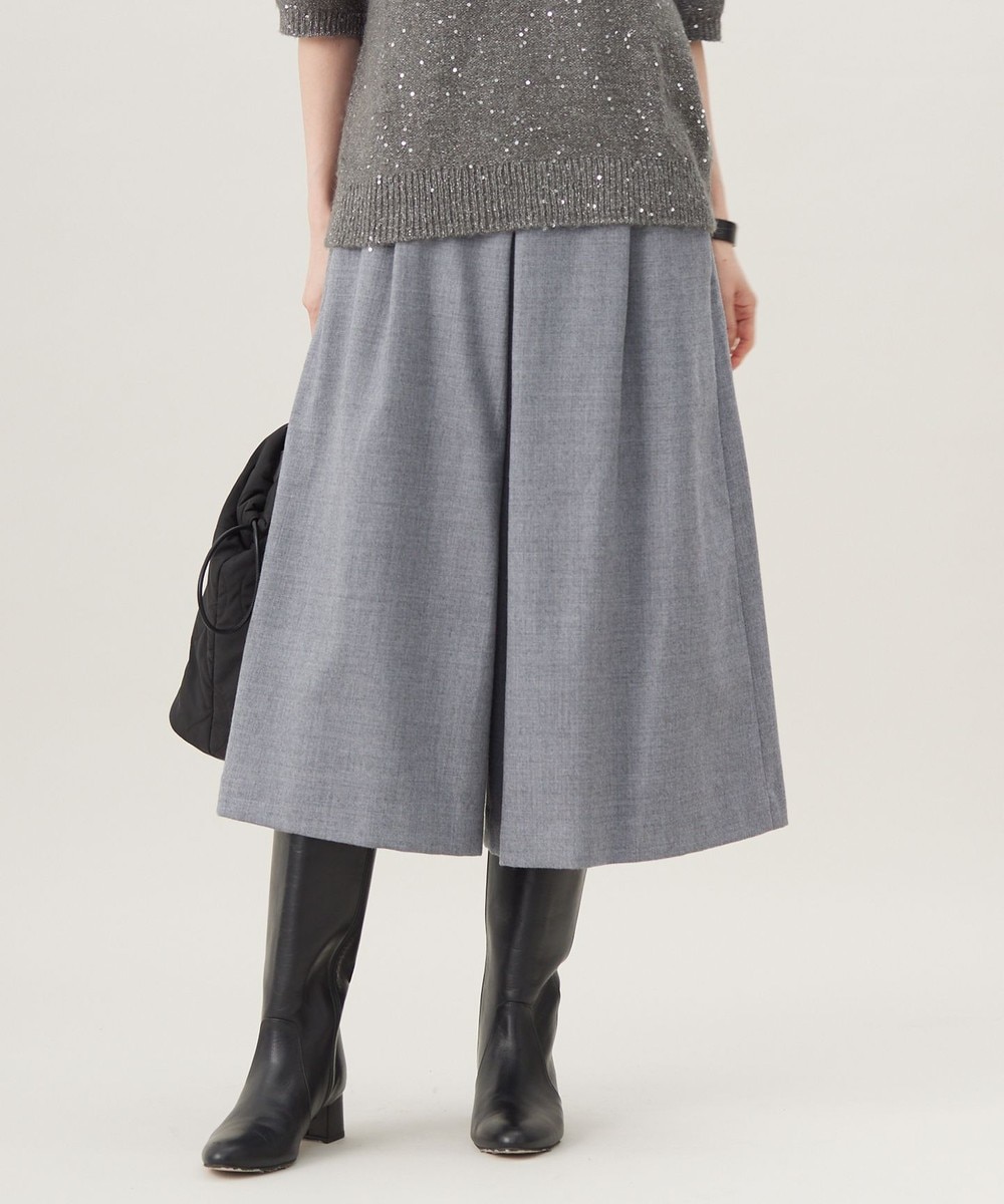 【オンワード】 自由区>パンツ 【洗える】ウォッシャブルウールサキソニーキュロット パンツ TOPグレー 38 レディース 【オンワード】 自由区>パンツ 【洗える】ウォッシャブルウールサキソニーキュロット パンツ TOPグレー 38 レディース