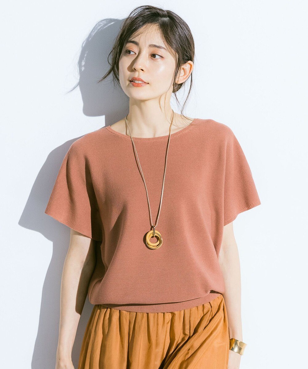 【オンワード】 any FAM>トップス 【洗える】ウォッシャブルガーターニットTシャツ ホワイト F レディース 【送料無料】