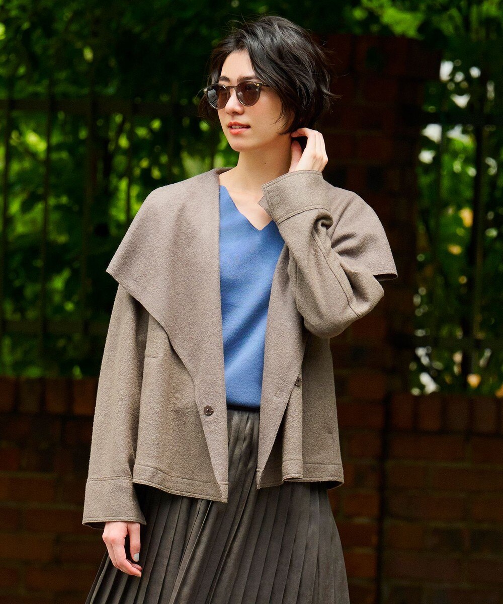 【オンワード】 組曲 L>ジャケット/アウター ウールミルドジャージーアウター(KG24) ブラウン 5 レディース 【送料無料】