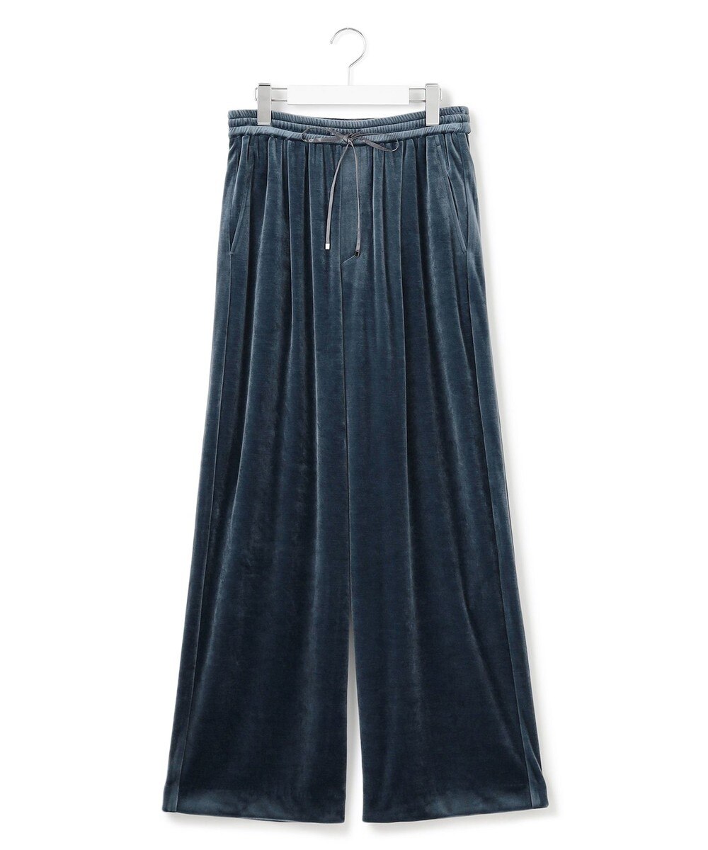 【オンワード】 23区>パンツ 【GOLD LABEL】プレミアムベロア ドロスト ワイドパンツ ダルブルー 36 レディース
