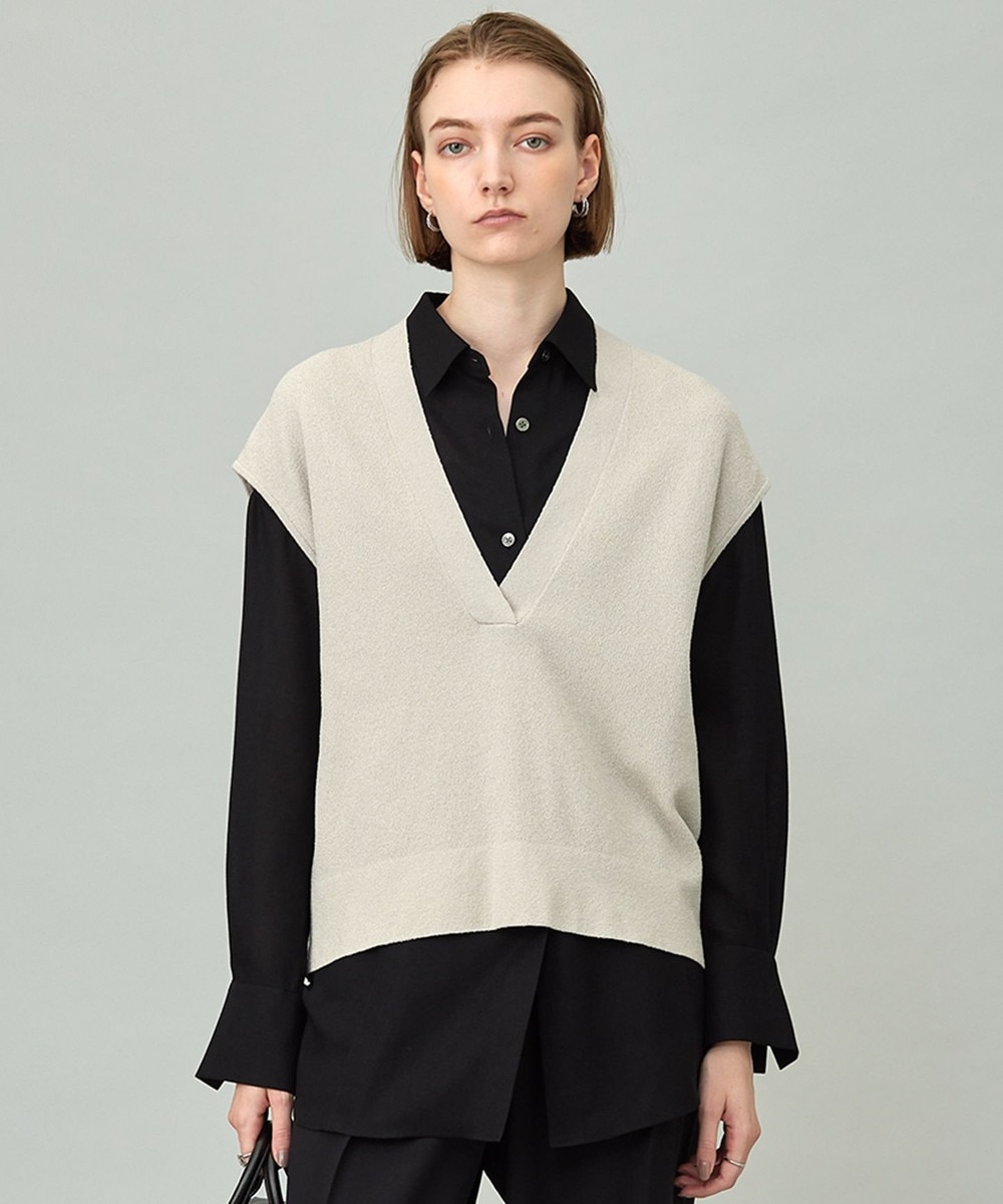 【オンワード】 ICB>トップス 【洗える】 ウールテンセルミニブークレ ニットベスト トープ S レディース 【オンワード】 ICB>トップス 【洗える】 ウールテンセルミニブークレ ニットベスト トープ S レディース