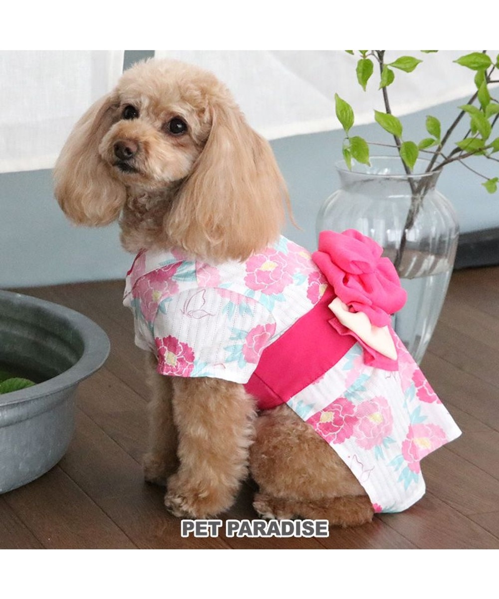 ＜オンワード＞PET PARADISE>ペットグッズ 犬の服 夏 犬服 浴衣 牡丹柄 ピンク 【小型犬】 ピンク（淡） ３Ｓ