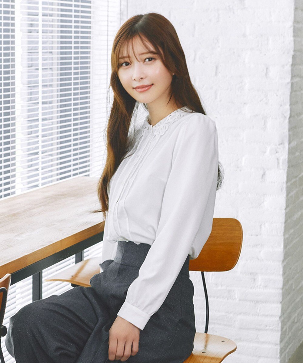 【オンワード】 TOCCA>トップス 【洗える・消臭】TIMELESS CLASSIC 襟レースブラウス アイボリー 0 レディース