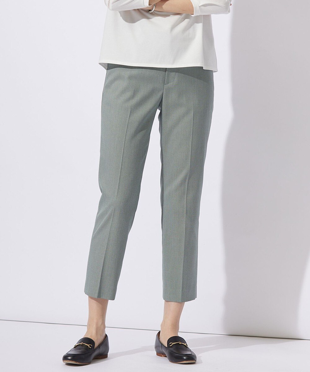 【オンワード】 J.PRESS LADIES L(大きいサイズ)>パンツ 【洗える】シャークスキン テーパード パンツ スモーキーグリーン T13 レディース 【オンワード】 J.PRESS LADIES L(大きいサイズ)>パンツ 【洗える】シャークスキン テーパード パンツ スモーキーグリーン T13 レディース