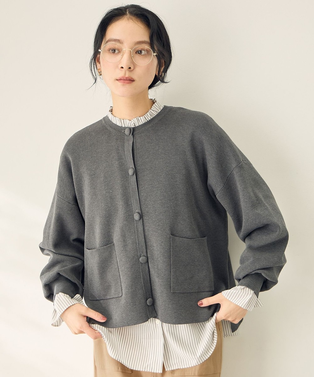 【オンワード】 ANY L>トップス 【洗濯機可/静電気防止/アンチピリング】スウェットライクニットカーディガン グレー XL レディース 【オンワード】 ANY L>トップス 【洗濯機可/静電気防止/アンチピリング】スウェットライクニットカーディガン グレー XL レディース